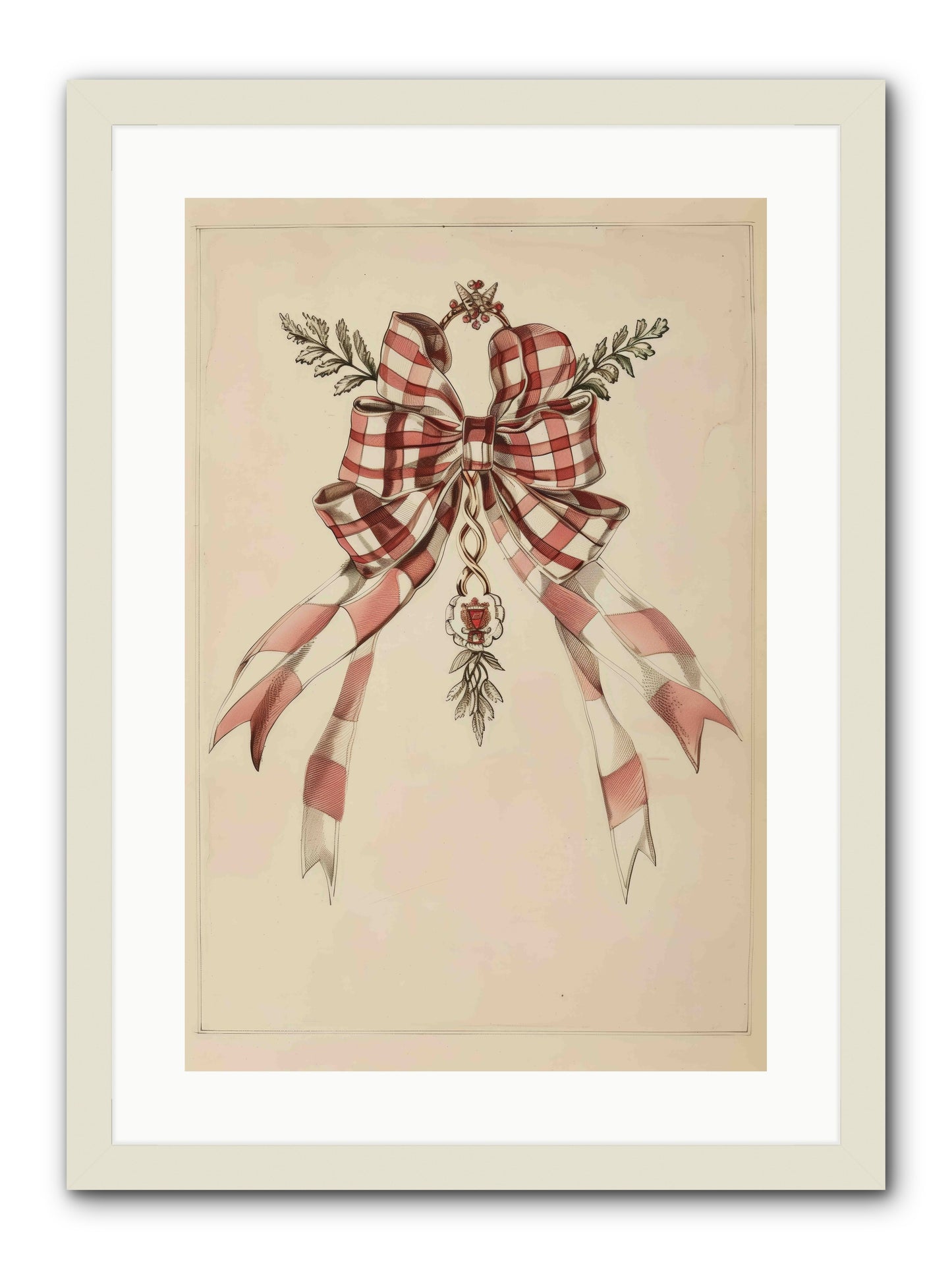 Festive Frills -- Framed Print - White 16x24
