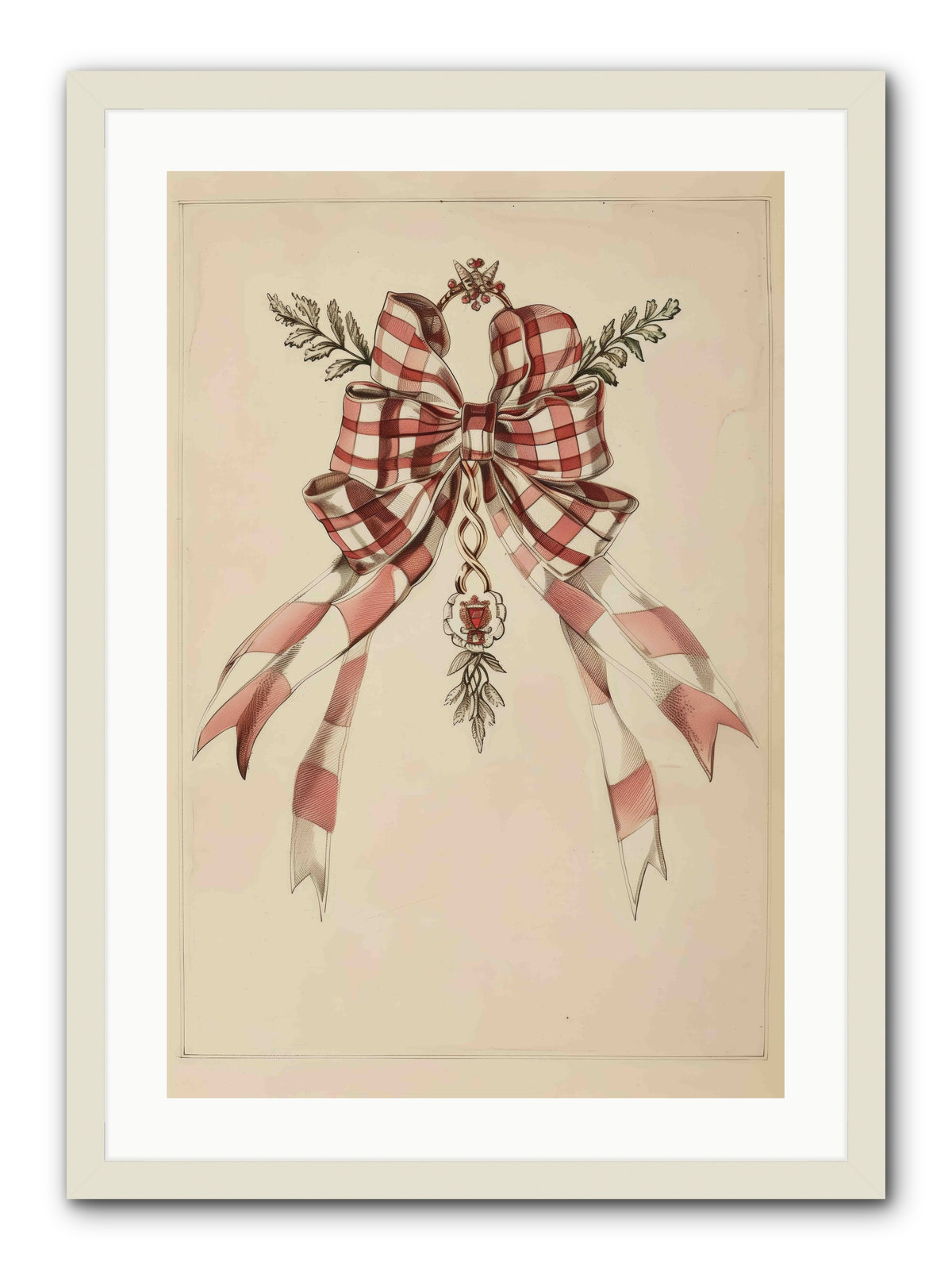 Festive Frills -- Framed Print - White 20x30