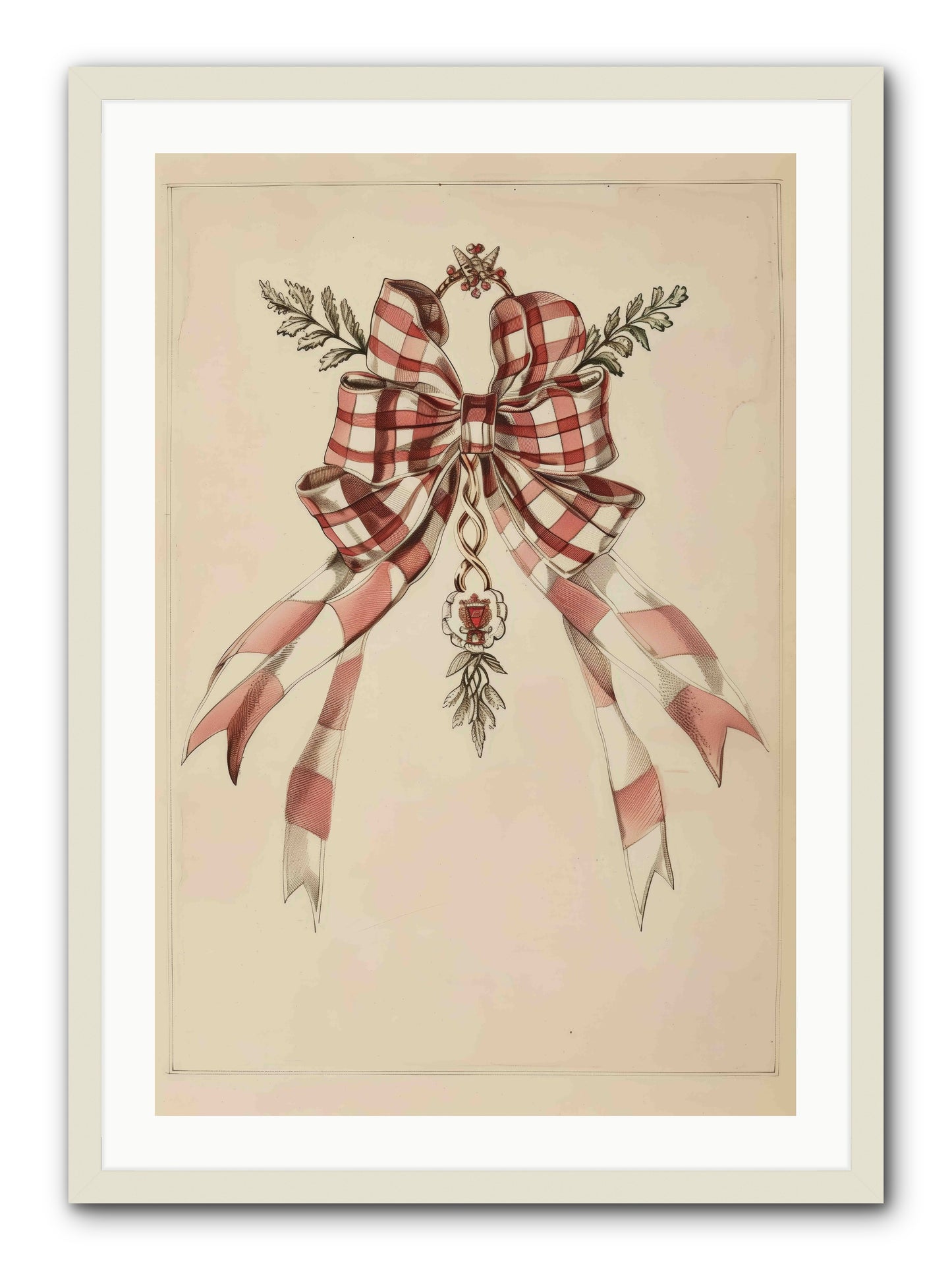Festive Frills -- Framed Print - White 24x36