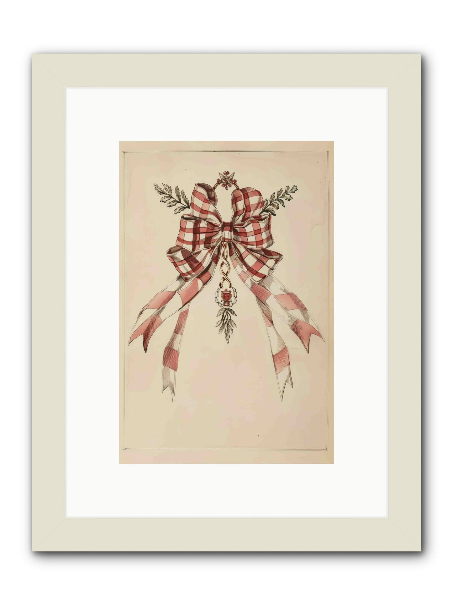 Festive Frills -- Framed Print - White 8x12