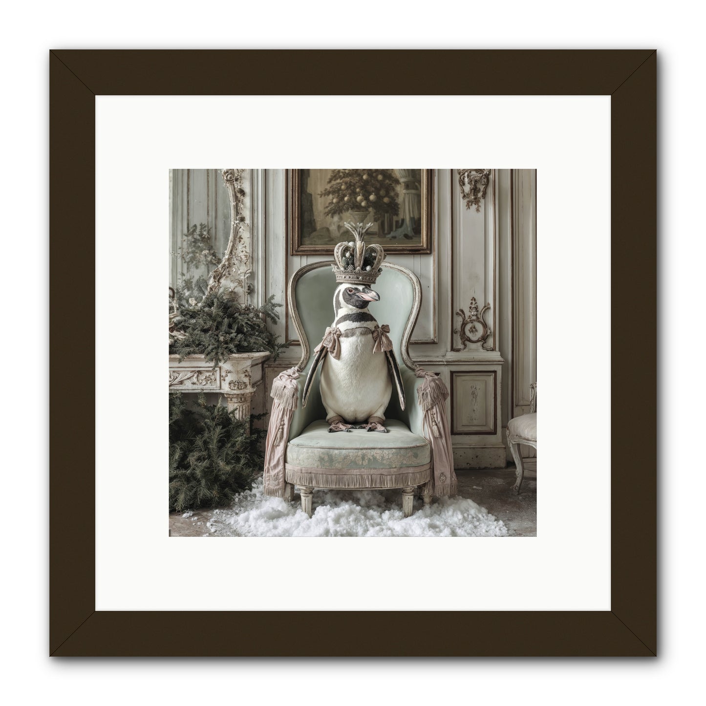 Festive In Feathers -- Framed Print - Black 10x10