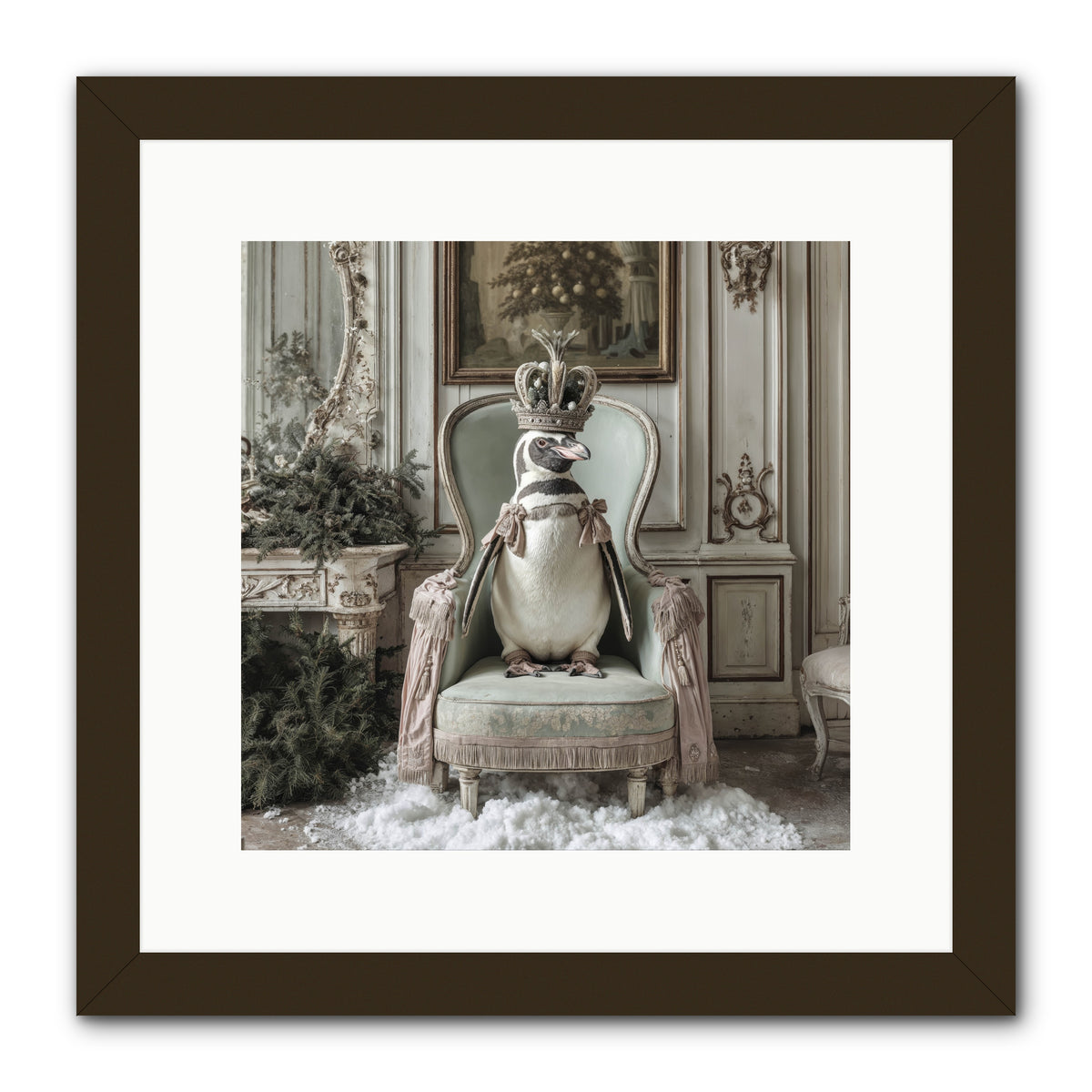 Festive In Feathers -- Framed Print - Black 12x12