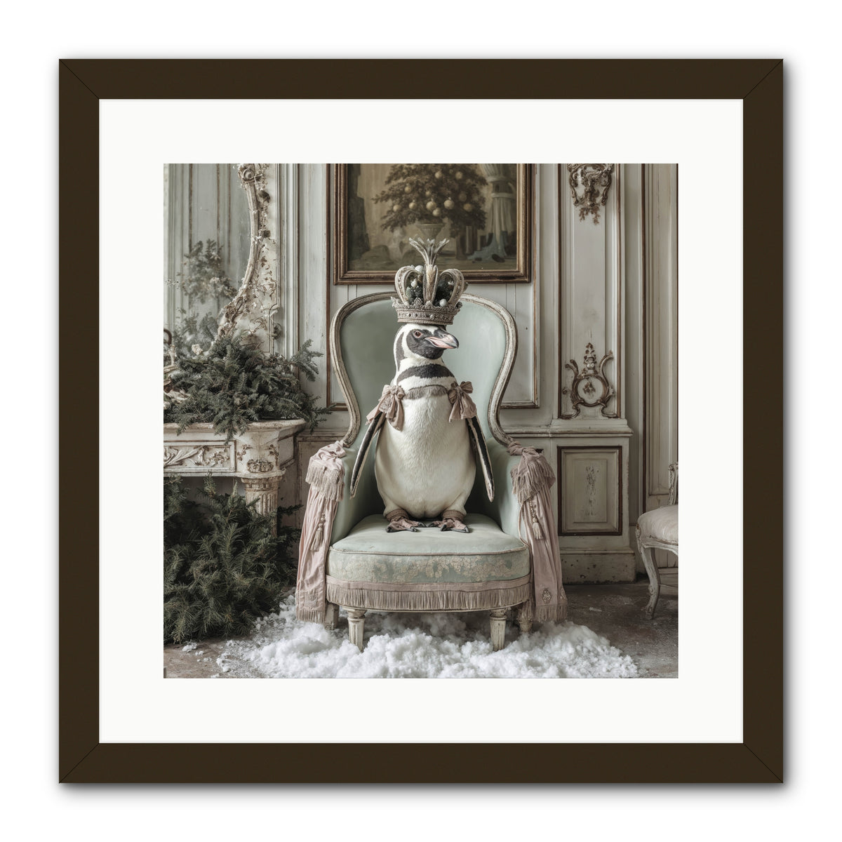 Festive In Feathers -- Framed Print - Black 16x16