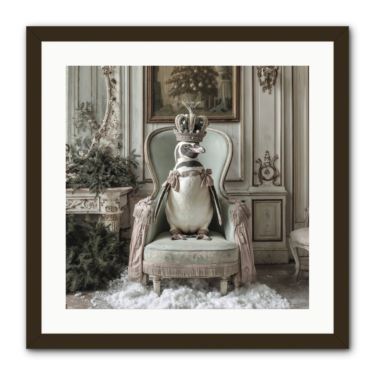 Festive In Feathers -- Framed Print - Black 20x20