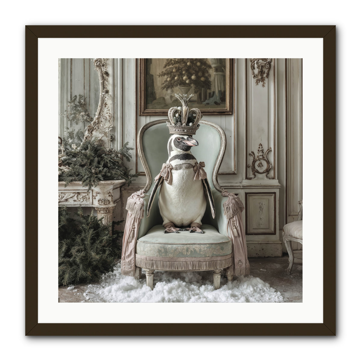 Festive In Feathers -- Framed Print - Black 24x24