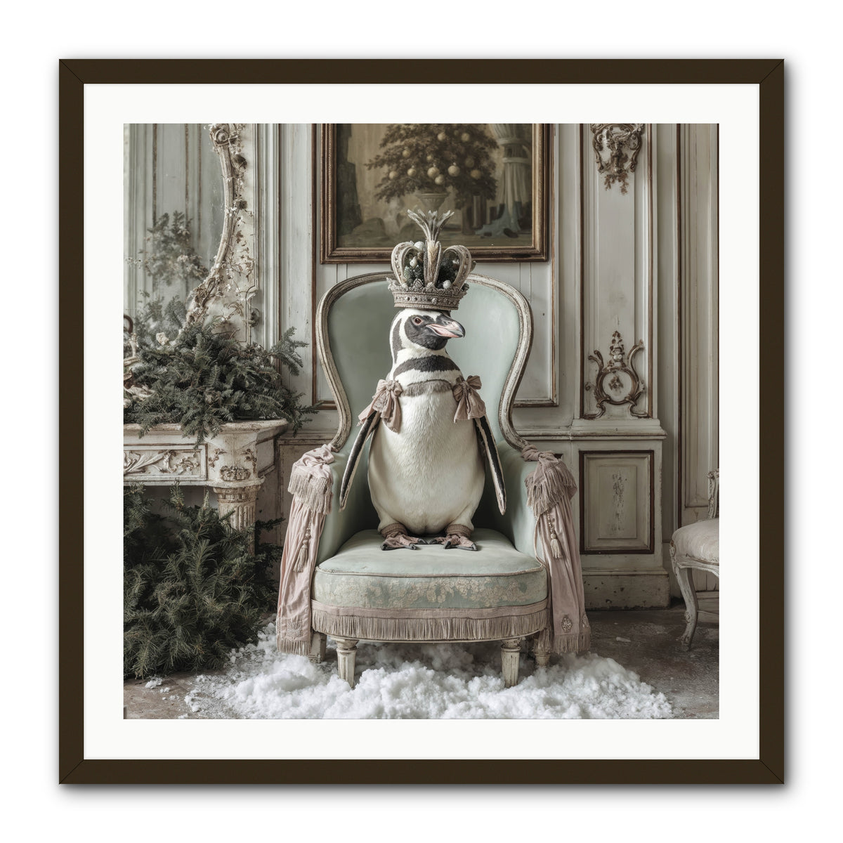 Festive In Feathers -- Framed Print - Black 30x30