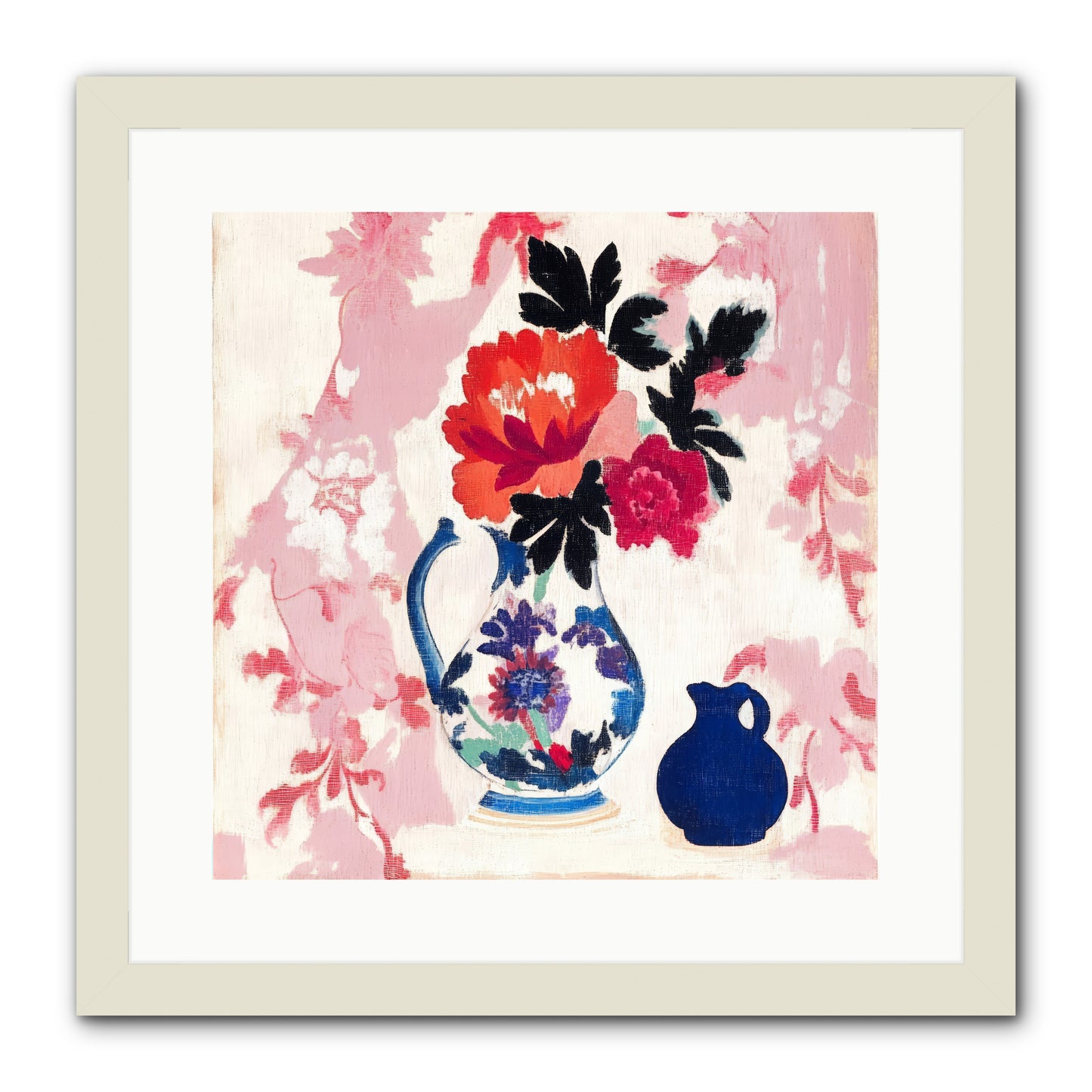 Field & Flora -- Framed Print - White 16x16