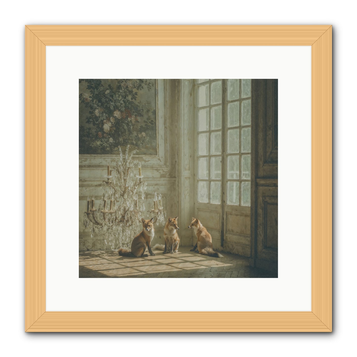 Fieldhouse Morning -- Framed Print - Natural 12x12