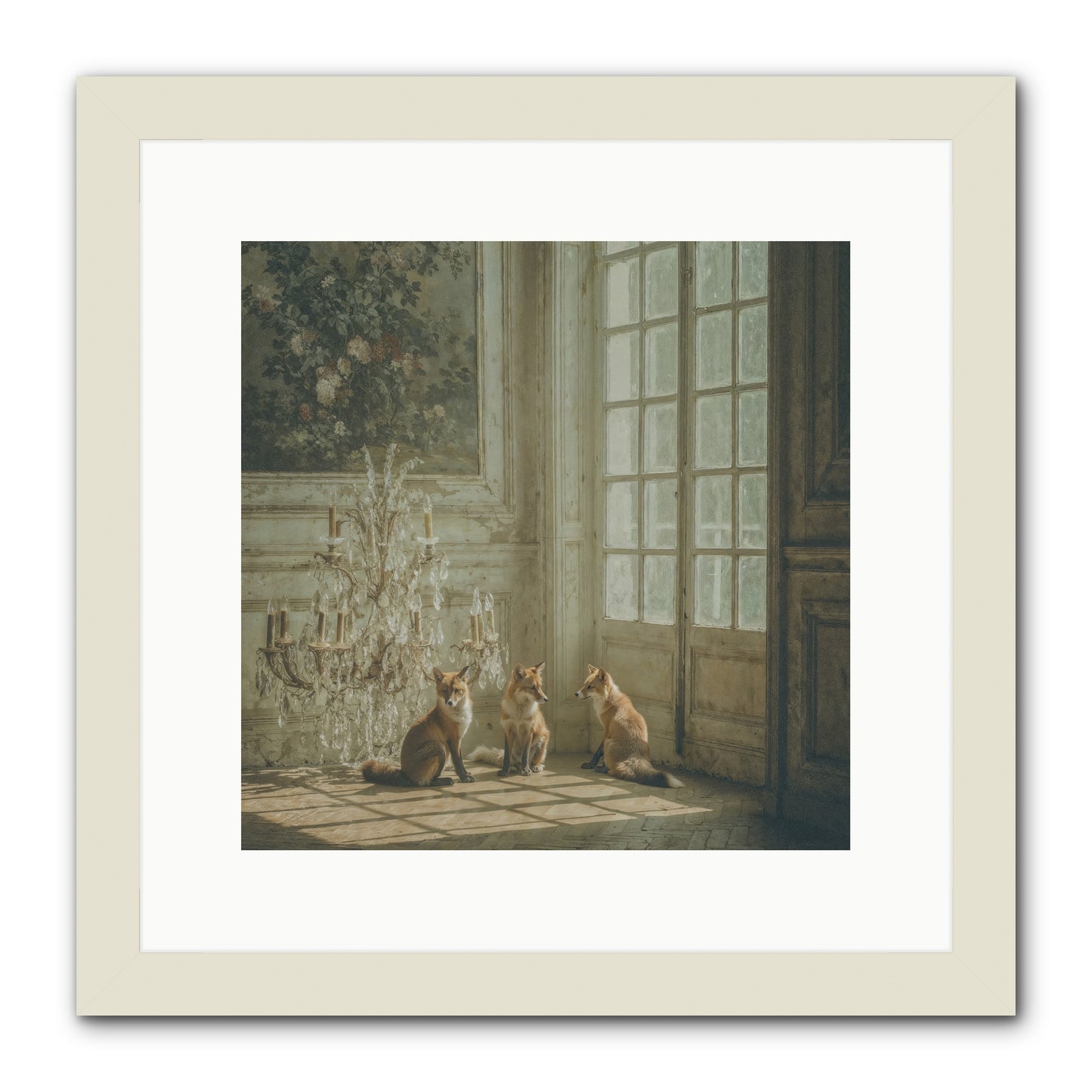 Fieldhouse Morning -- Framed Print - White 12x12