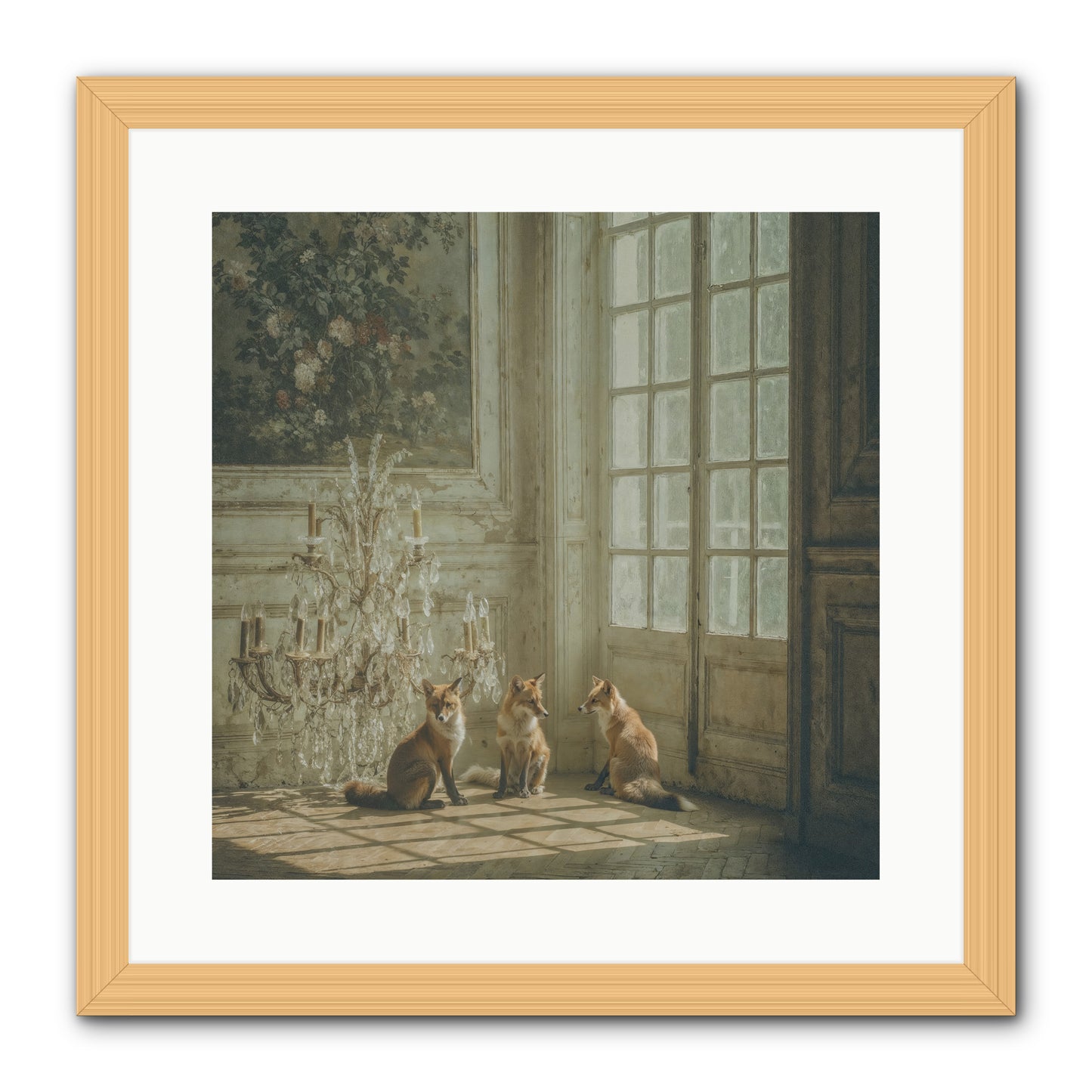 Fieldhouse Morning -- Framed Print - Natural 16x16
