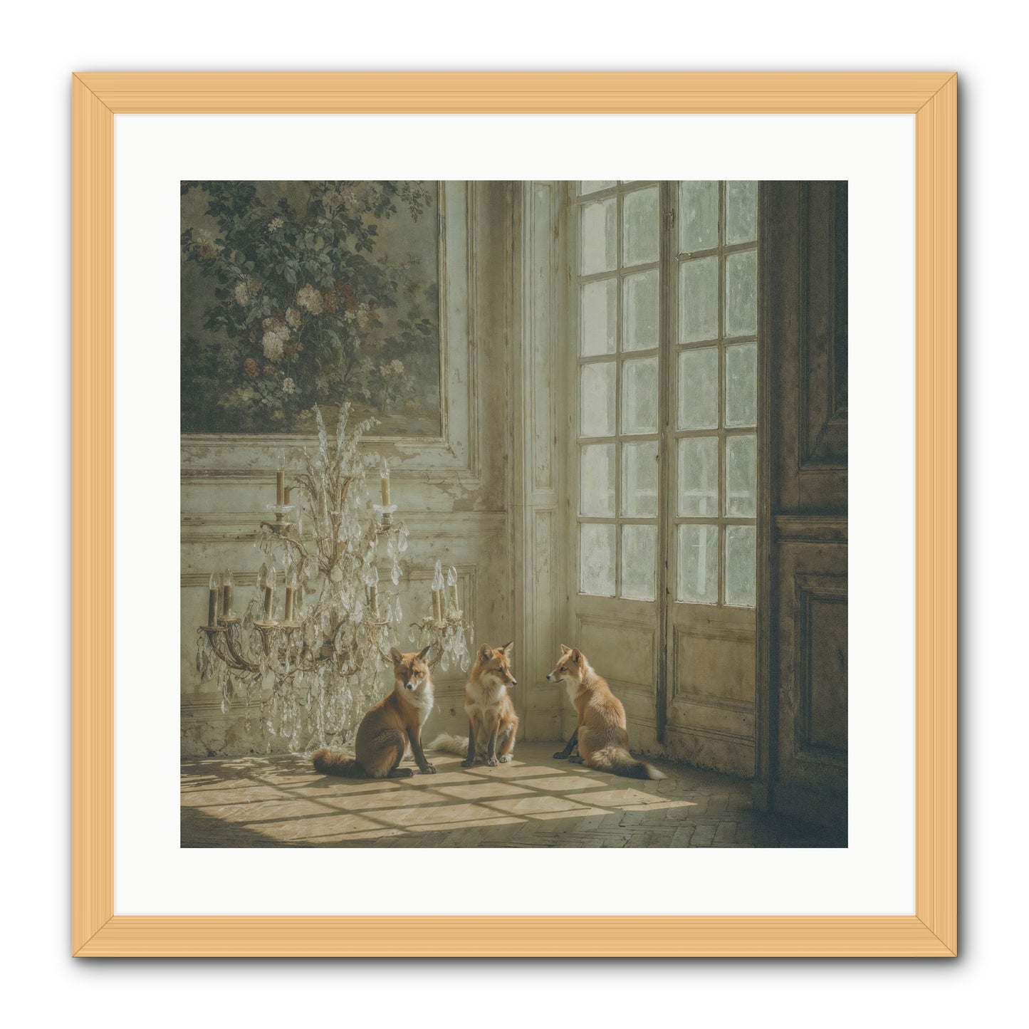 Fieldhouse Morning -- Framed Print - Natural 20x20