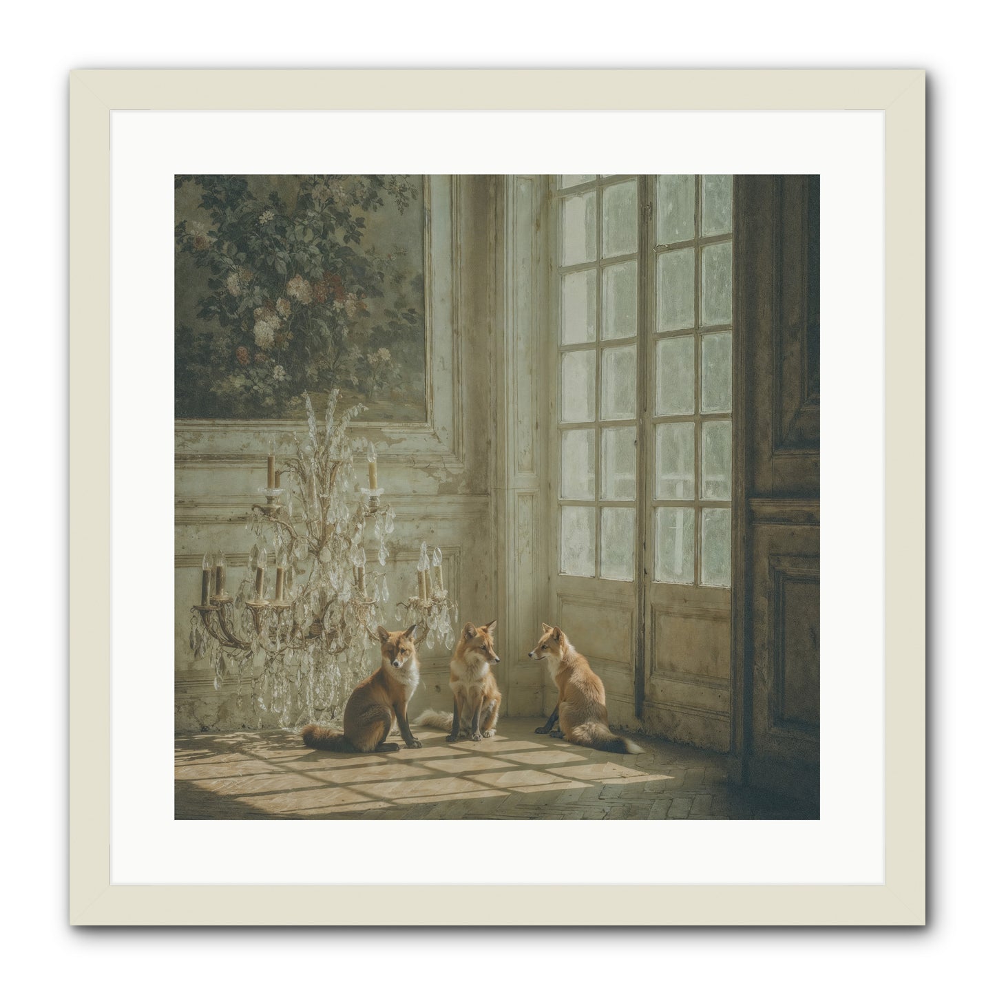 Fieldhouse Morning -- Framed Print - White 20x20