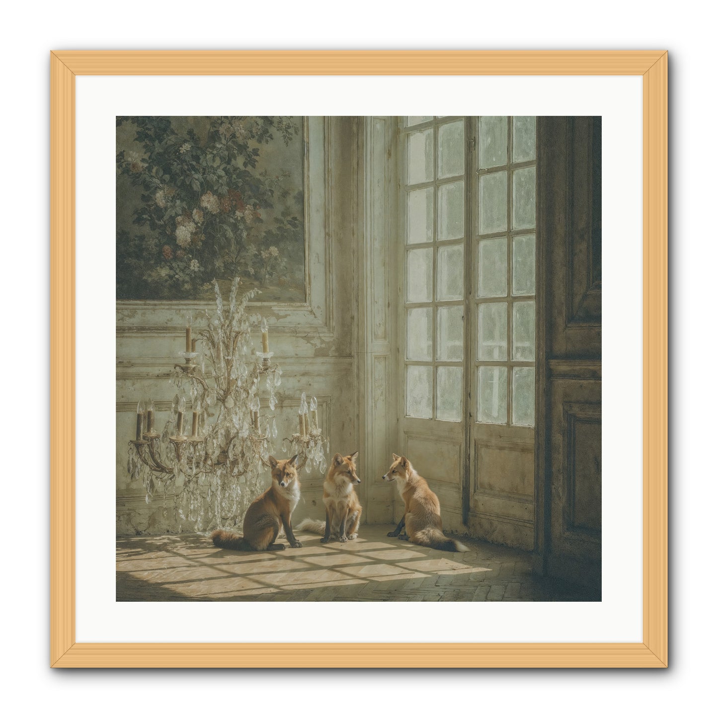 Fieldhouse Morning -- Framed Print - Natural 24x24