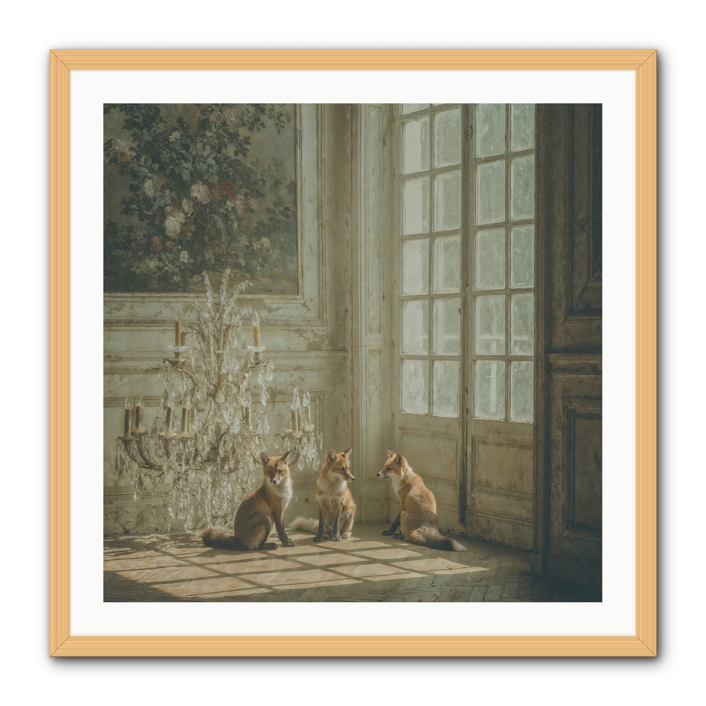 Fieldhouse Morning -- Framed Print - Natural 30x30