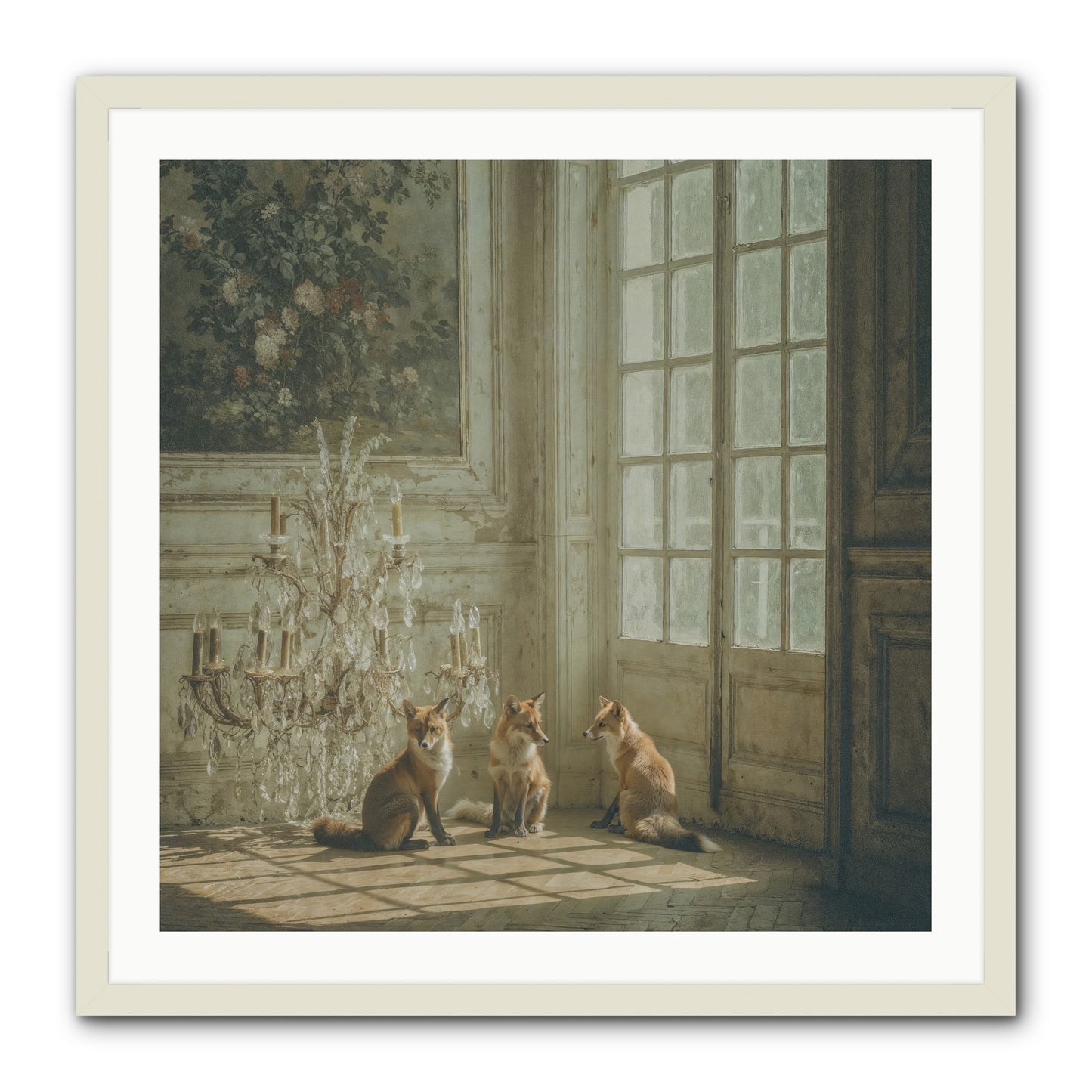 Fieldhouse Morning -- Framed Print - White 30x30