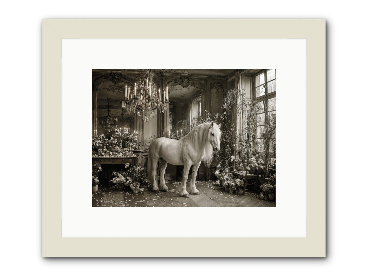 Fieldstone Parlor -- Framed Print - White 12x9