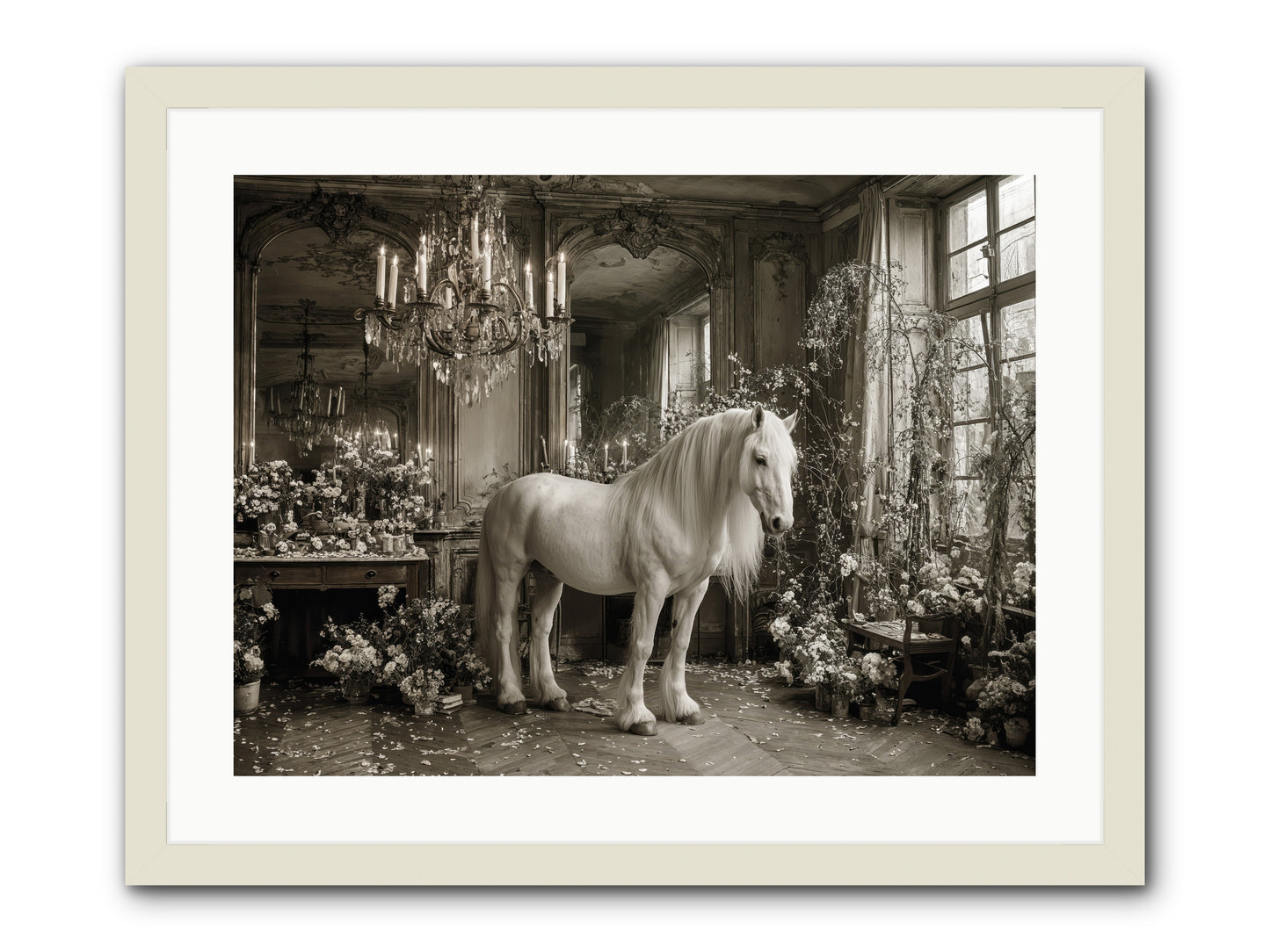 Fieldstone Parlor -- Framed Print - White 24x18