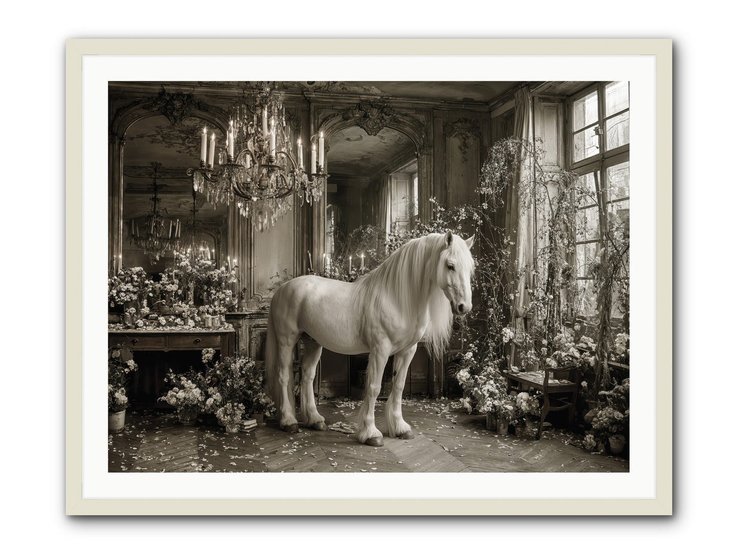 Fieldstone Parlor -- Framed Print - White 40x30