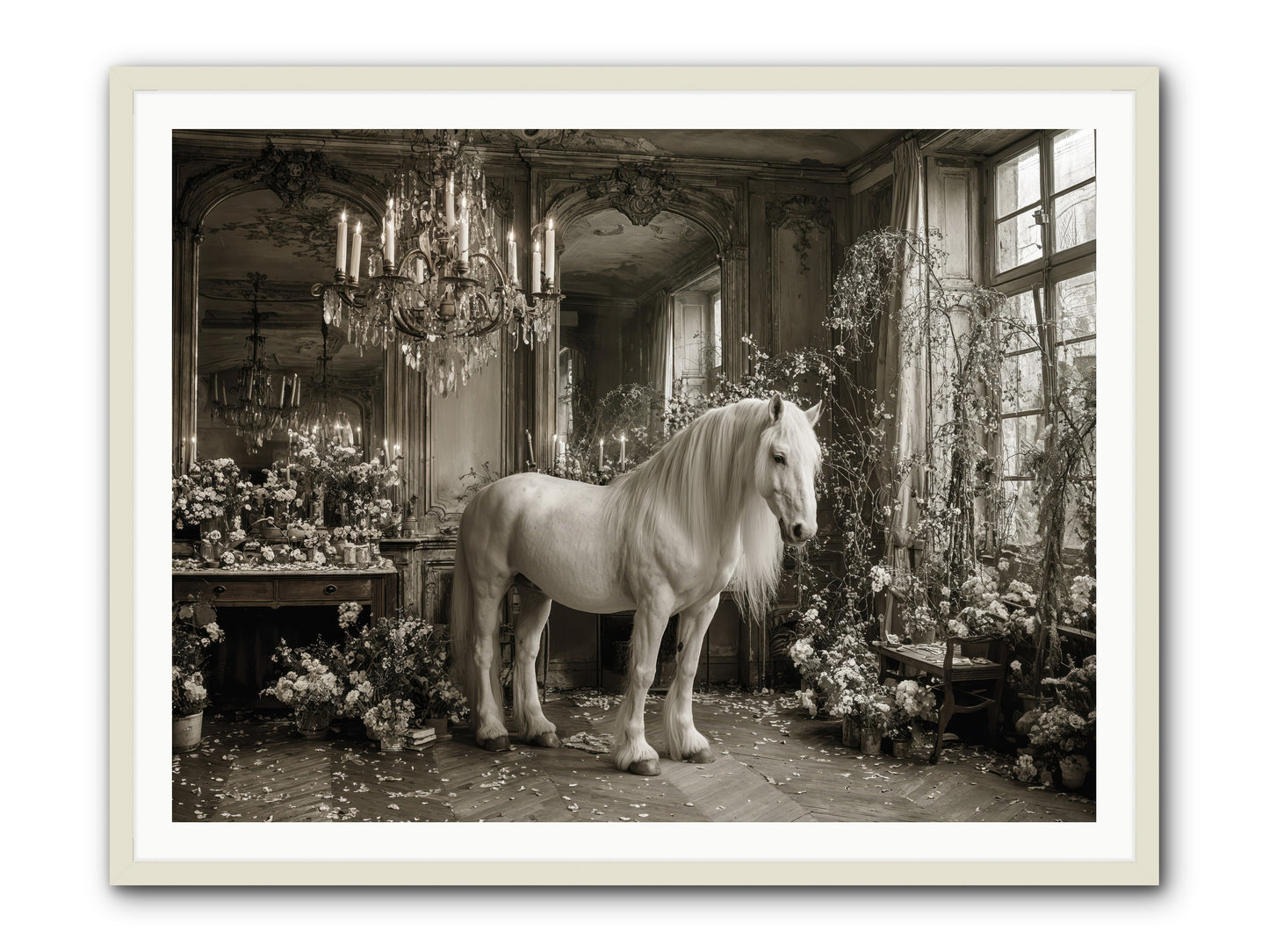 Fieldstone Parlor -- Framed Print - White 48x36