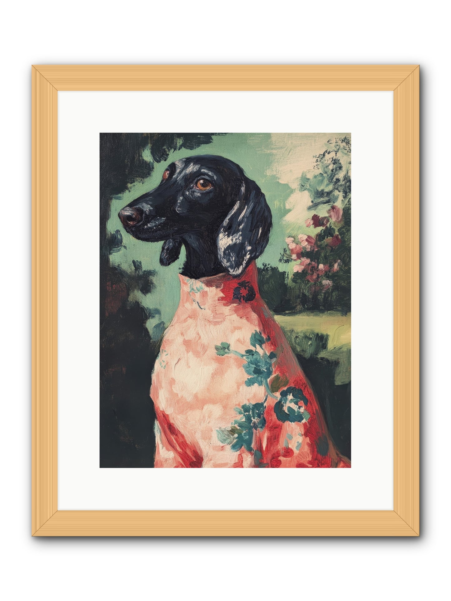 Finery and Flowers -- Framed Print - Natural 12x16