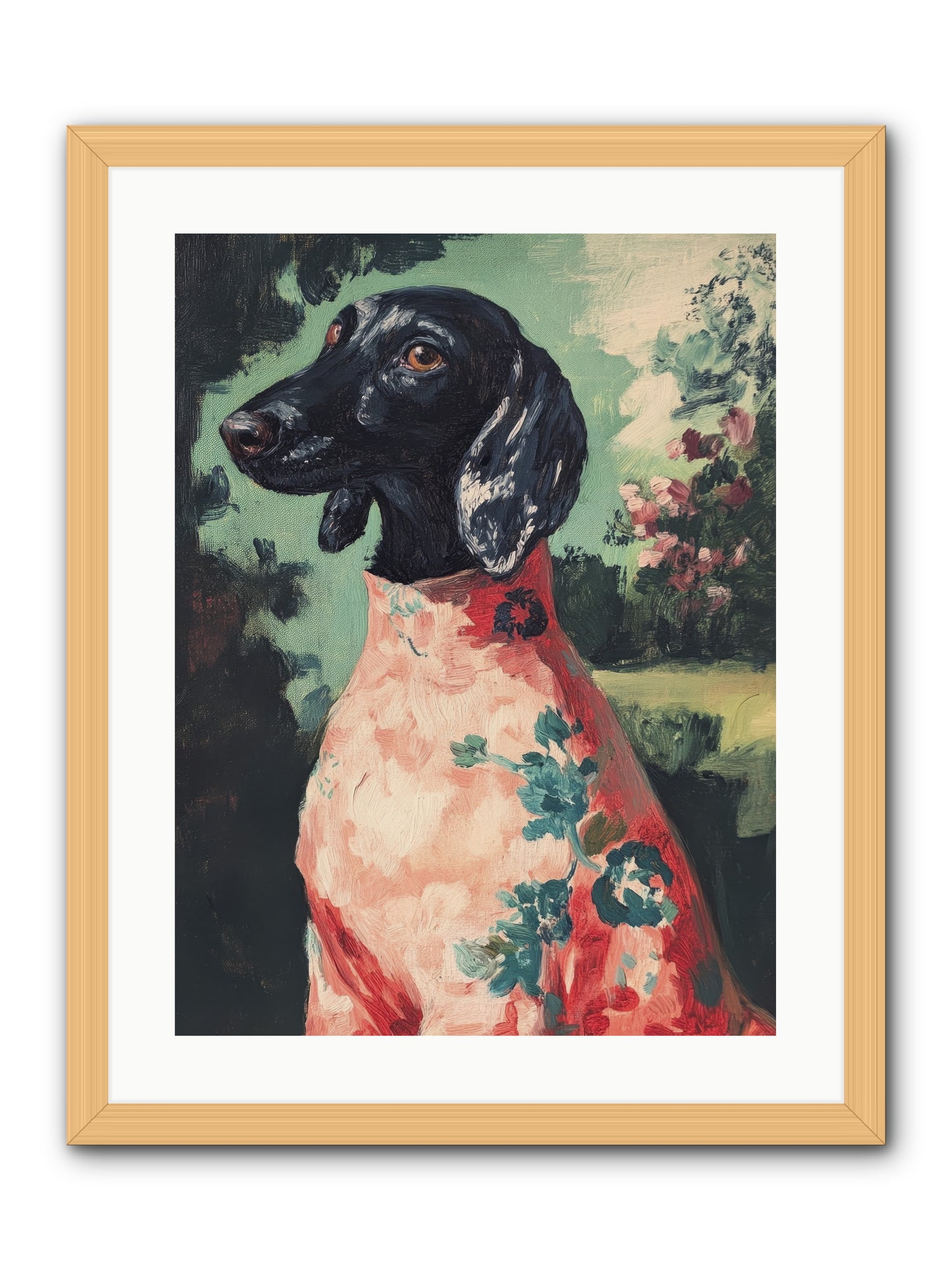 Finery and Flowers -- Framed Print - Natural 18x24