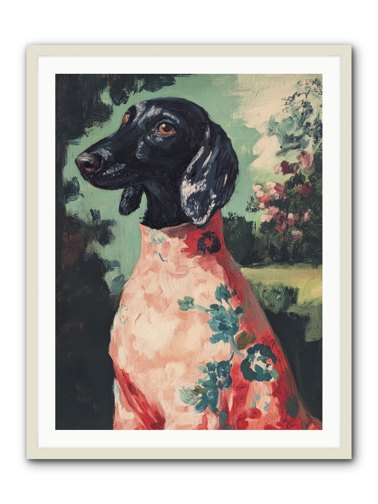 Finery and Flowers -- Framed Print - White 30x40