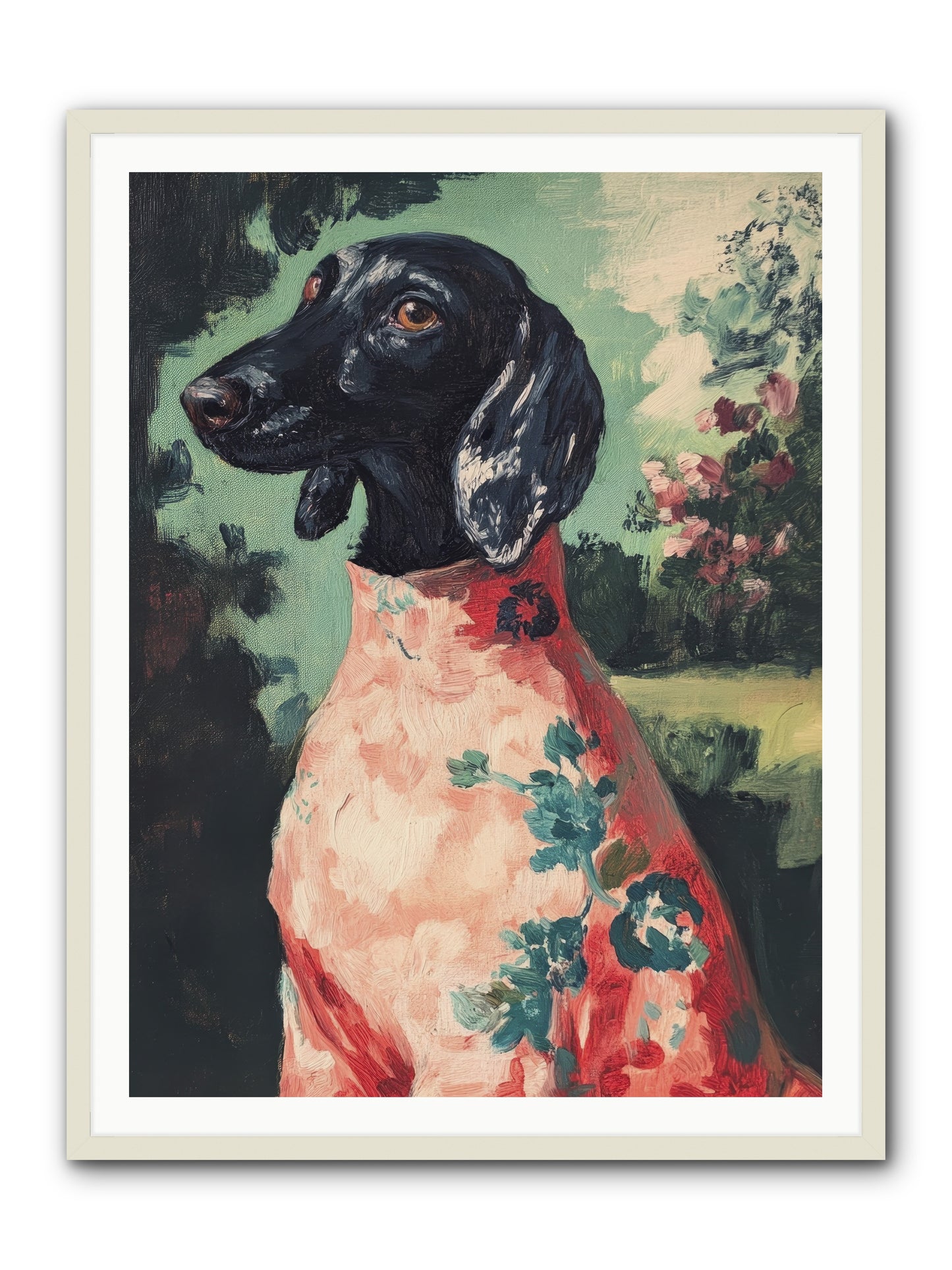 Finery and Flowers -- Framed Print - White 36x48