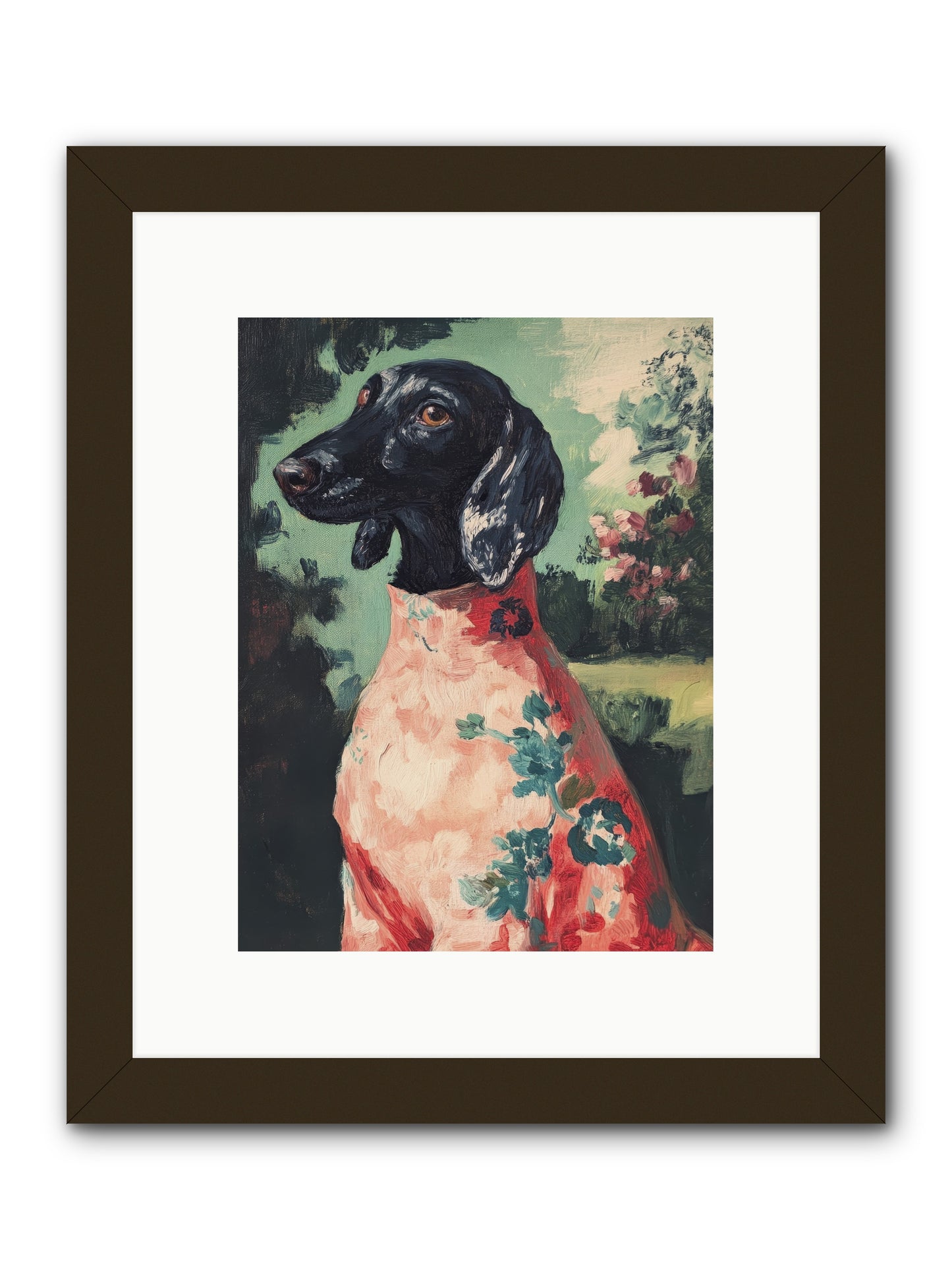 Finery and Flowers -- Framed Print - Black 9x12