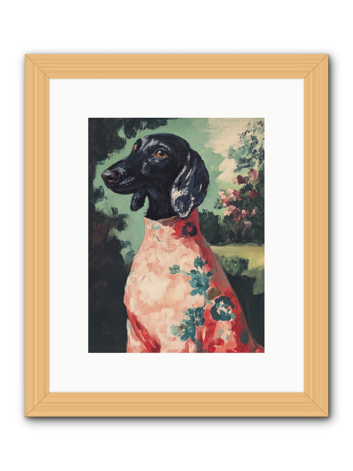 Finery and Flowers -- Framed Print - Natural 9x12
