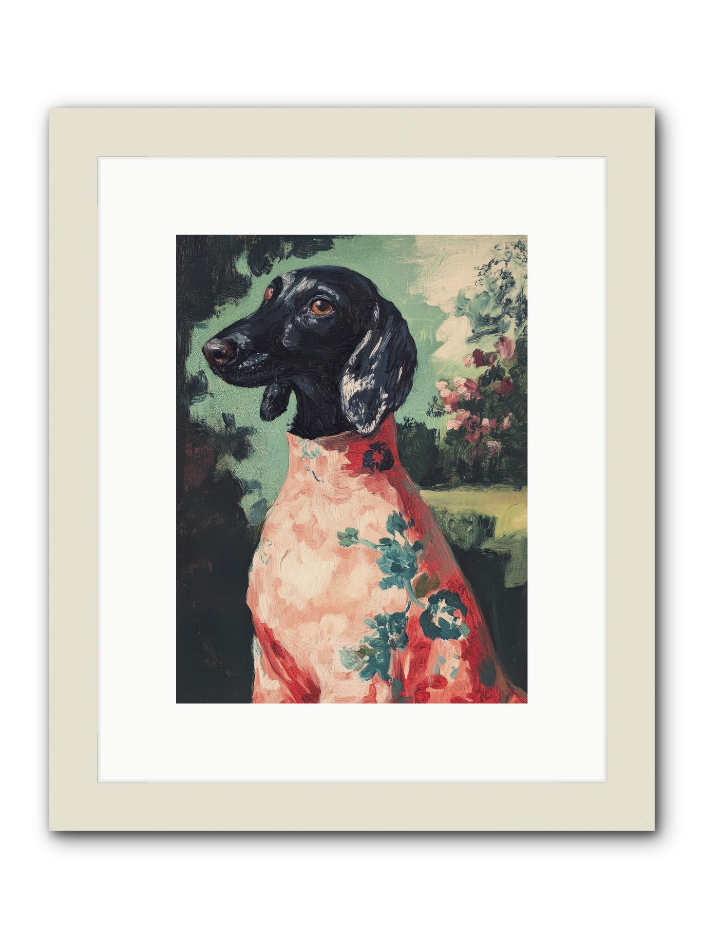 Finery and Flowers -- Framed Print - White 9x12