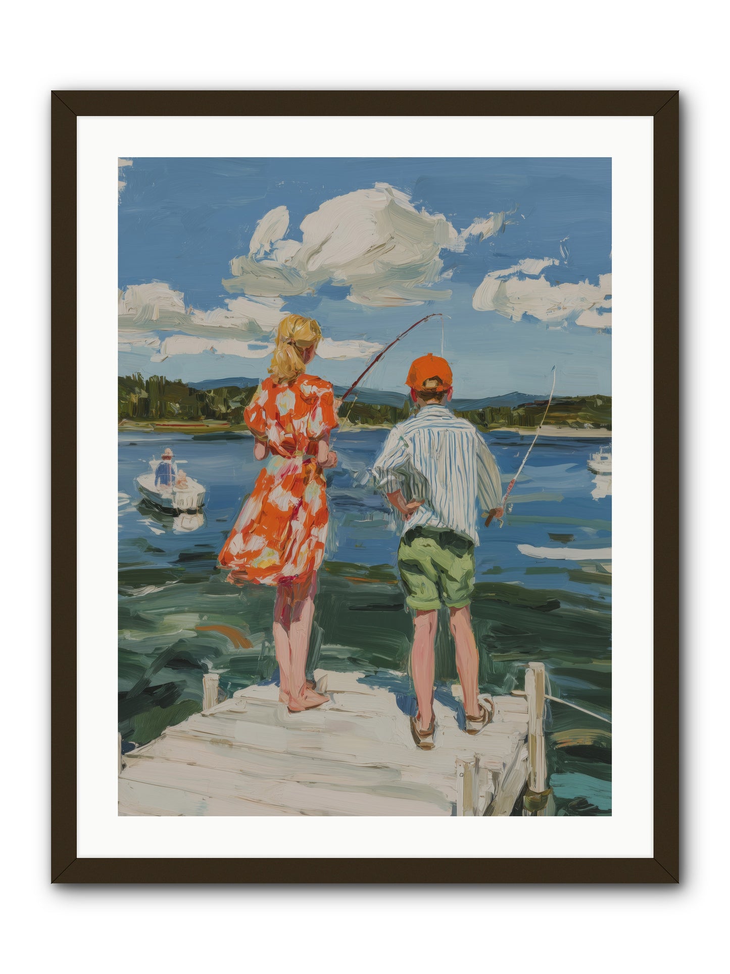 First Light Fisher -- Framed Print - Black 24x32
