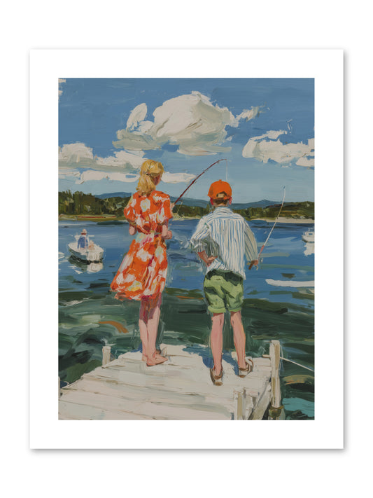 First Light Fisher -- Paper Print 9x12