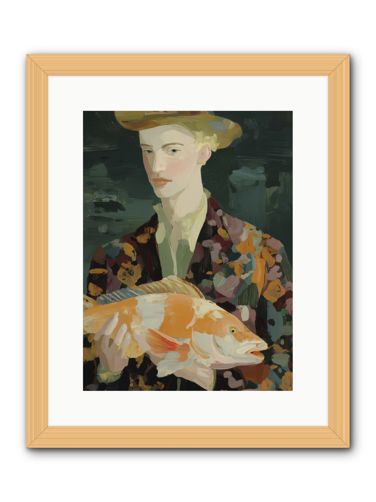 Fisherman's Gift  -- Framed Print - Natural 12x16
