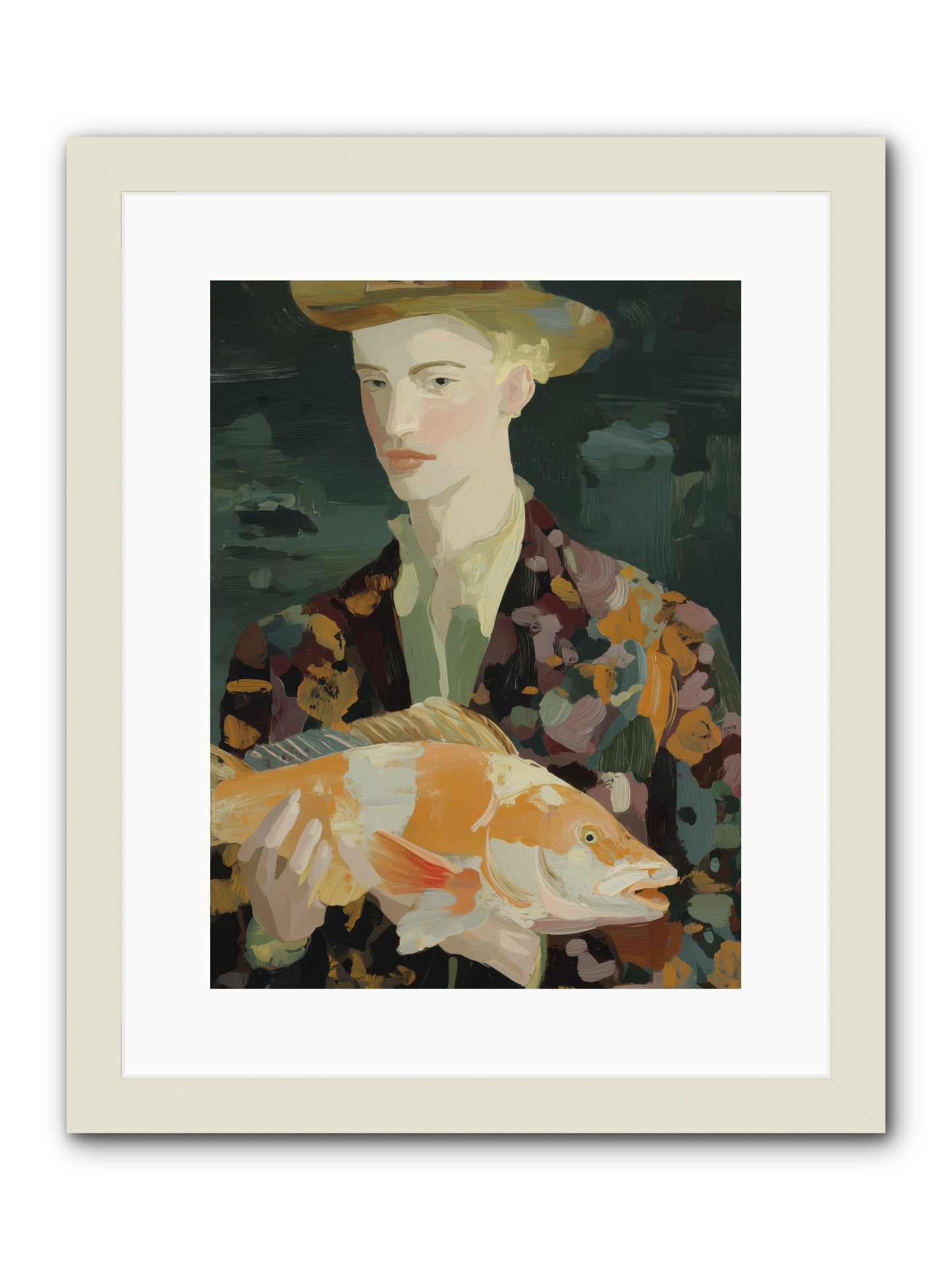 Fisherman's Gift  -- Framed Print - White 12x16