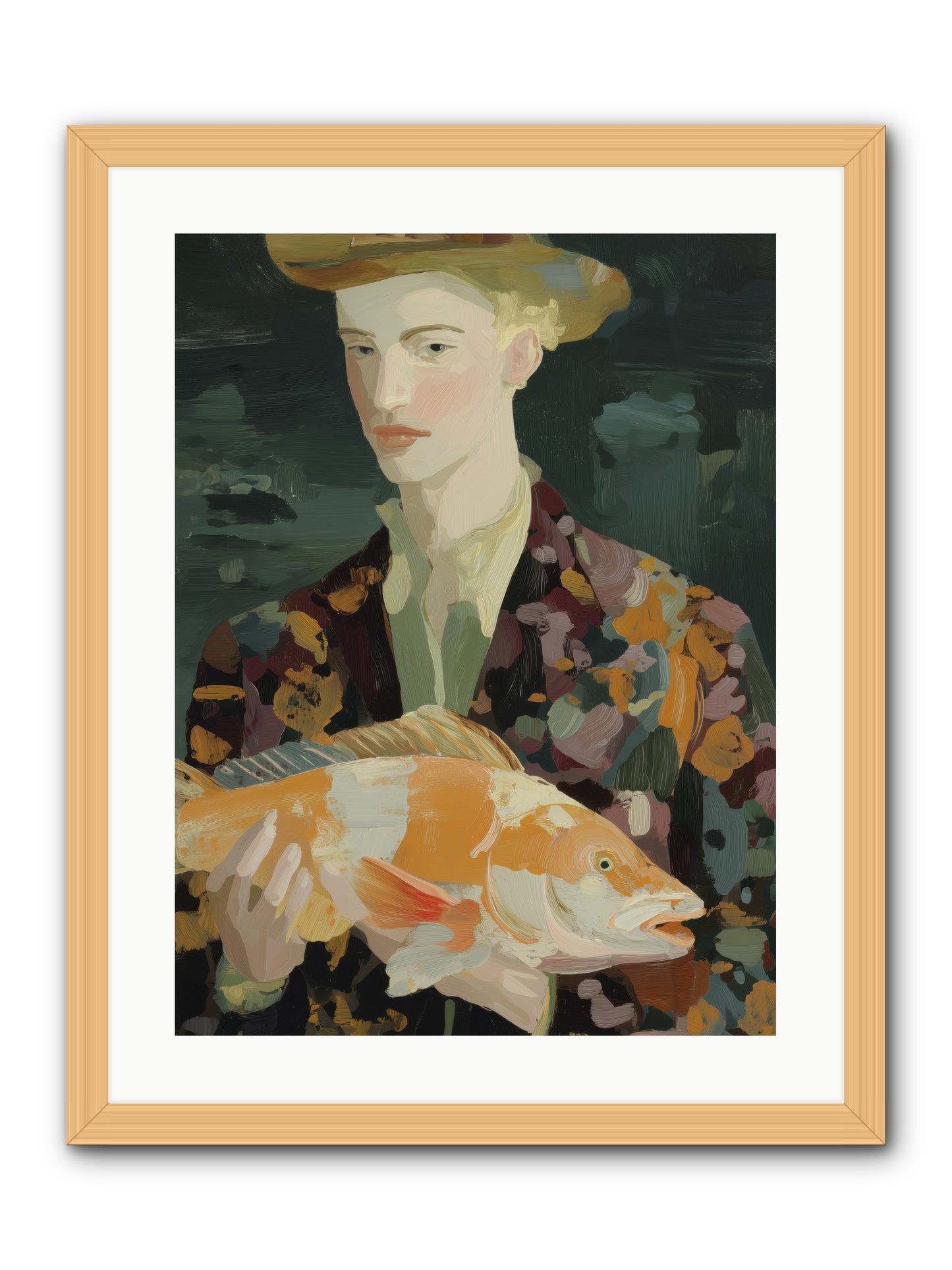 Fisherman's Gift  -- Framed Print - Natural 18x24
