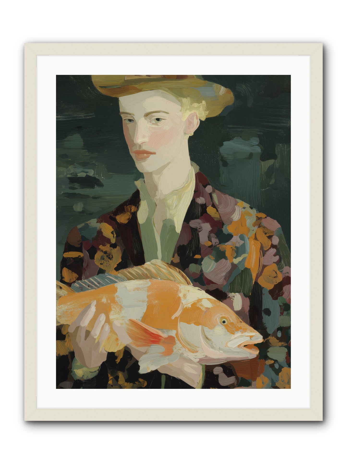 Fisherman's Gift  -- Framed Print - White 24x32