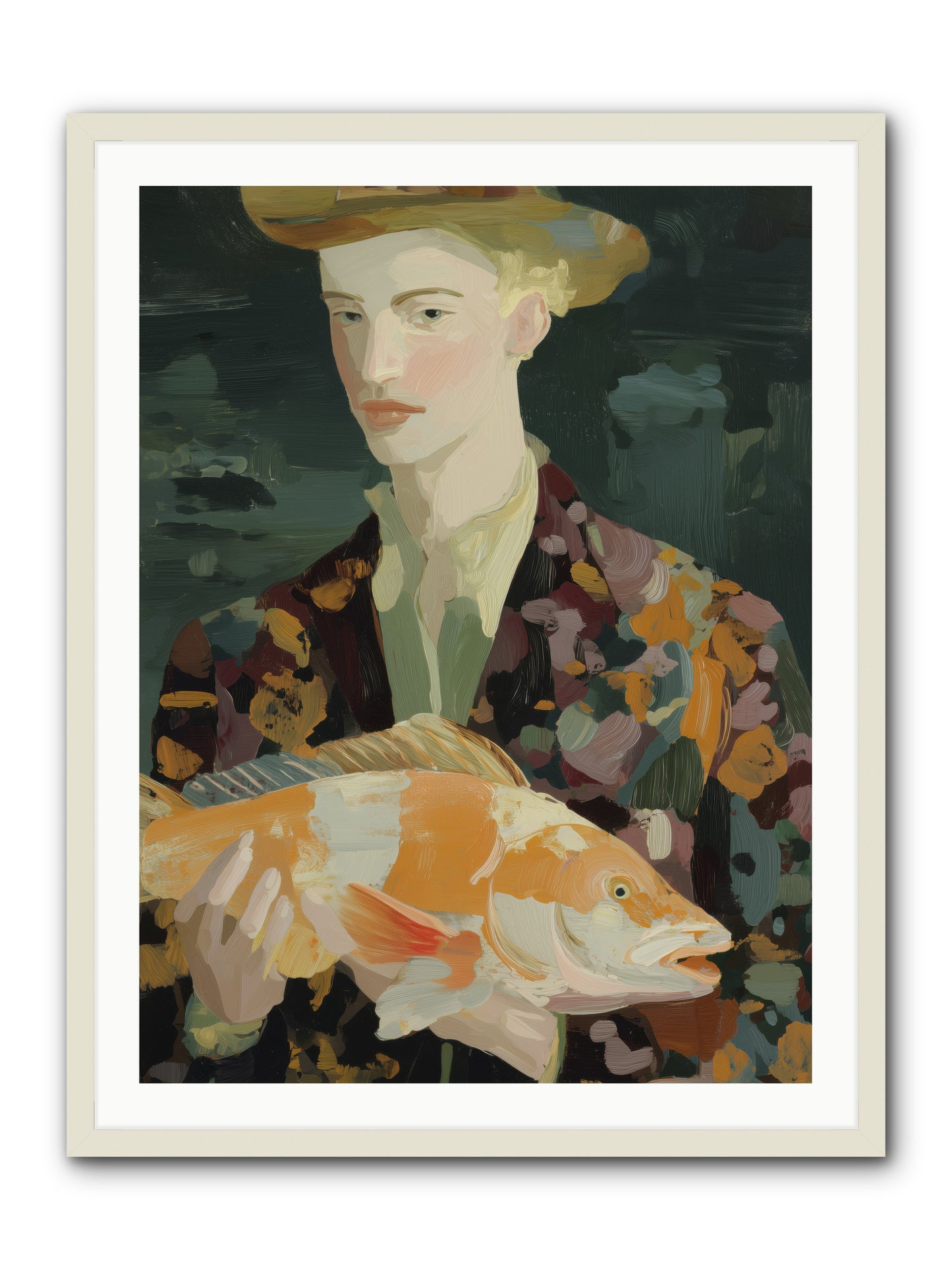Fisherman's Gift  -- Framed Print - White 30x40