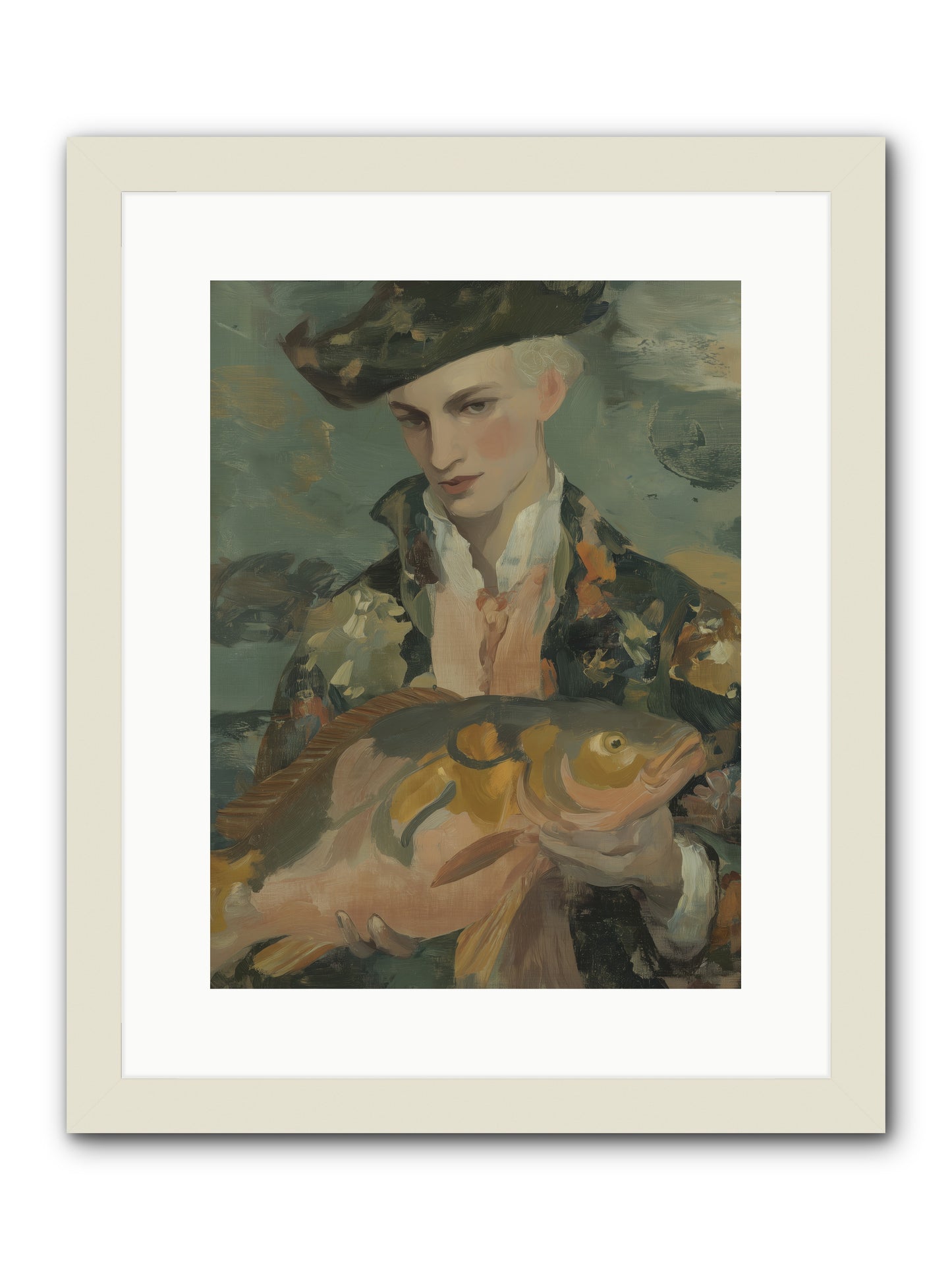Fisherman's Net -- Framed Print - White 12x16
