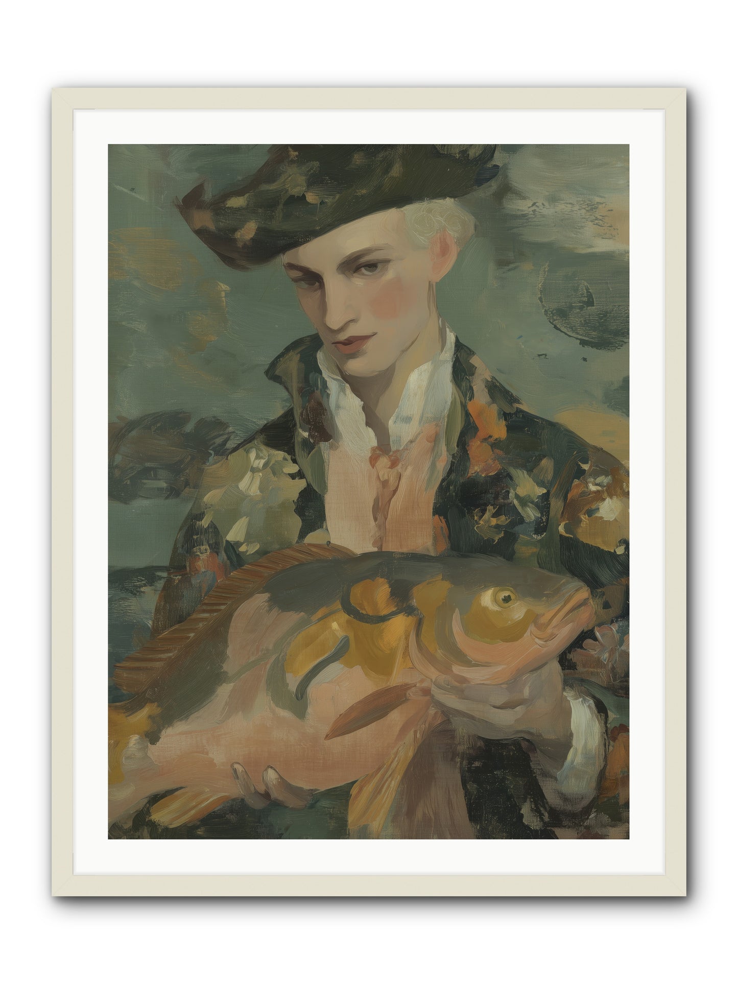 Fisherman's Net -- Framed Print - White 30x40