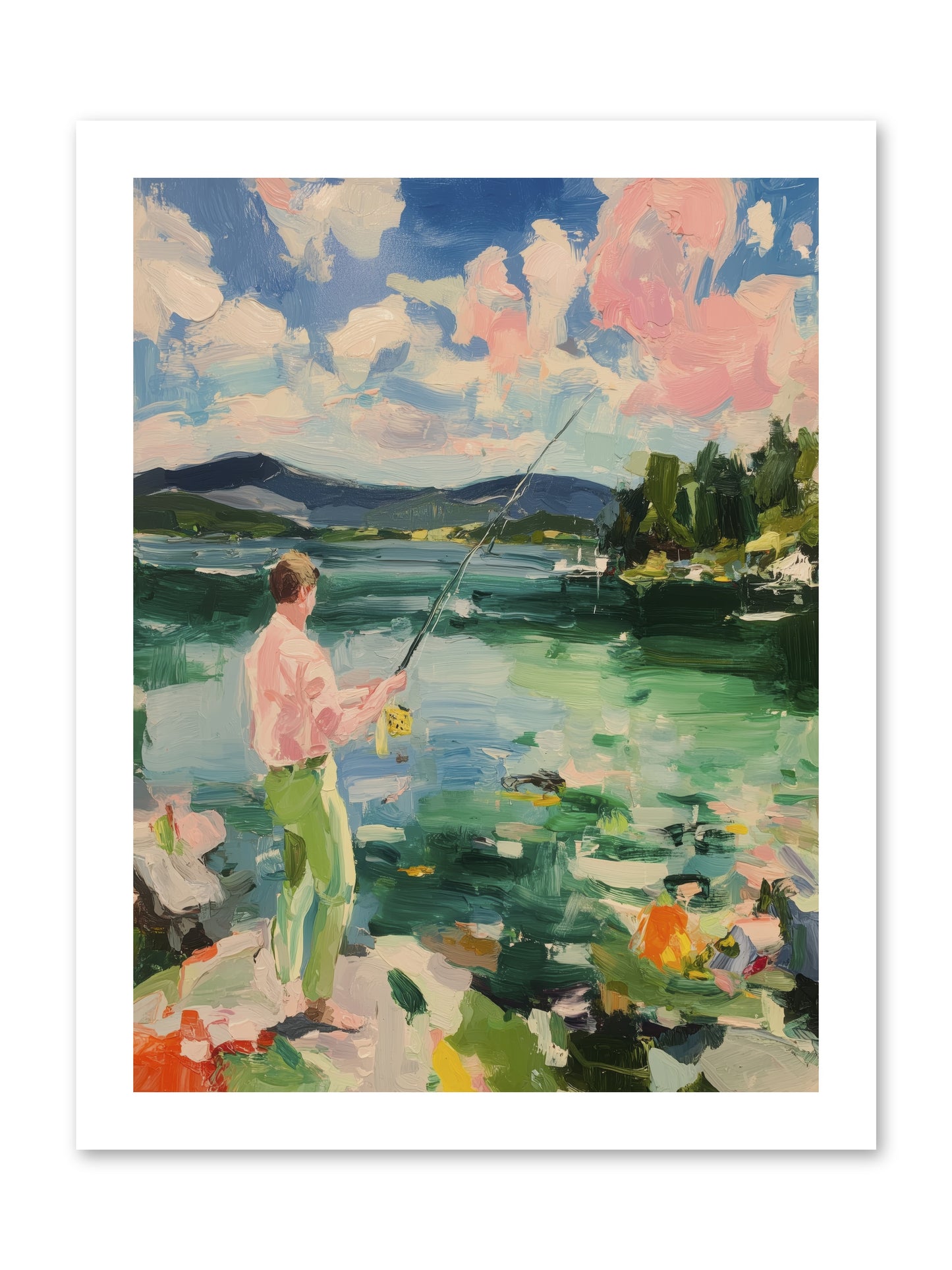 Fishing Hour Glory -- Loose Canvas Print 12x16