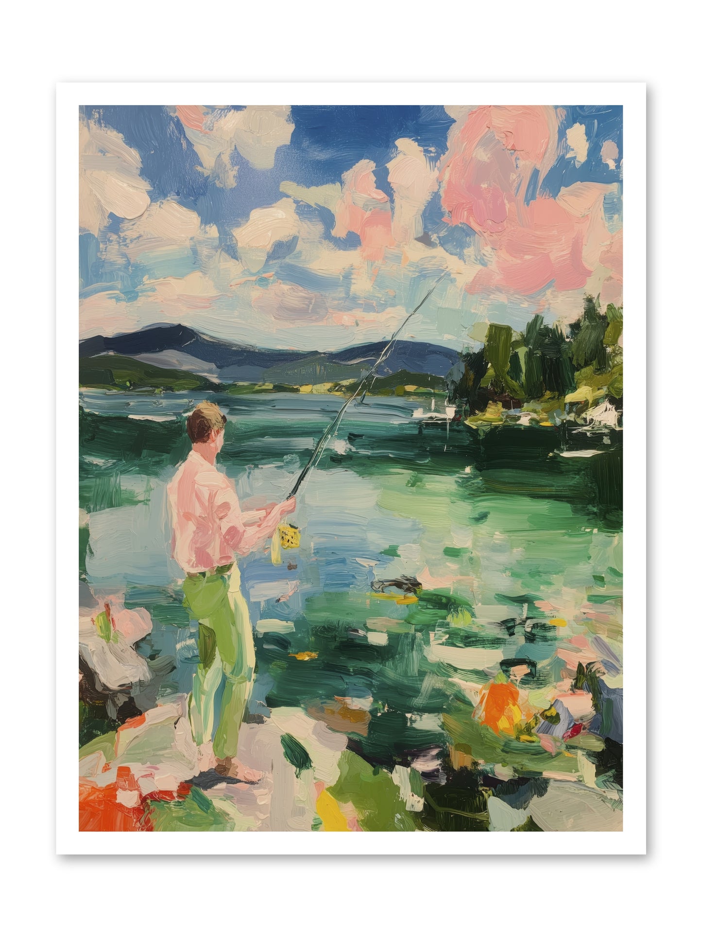 Fishing Hour Glory -- Paper Print 24x32