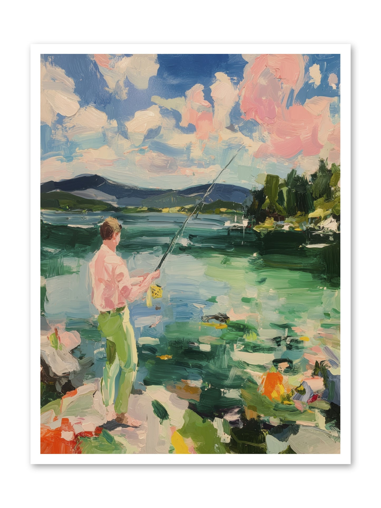 Fishing Hour Glory -- Loose Canvas Print 30x40