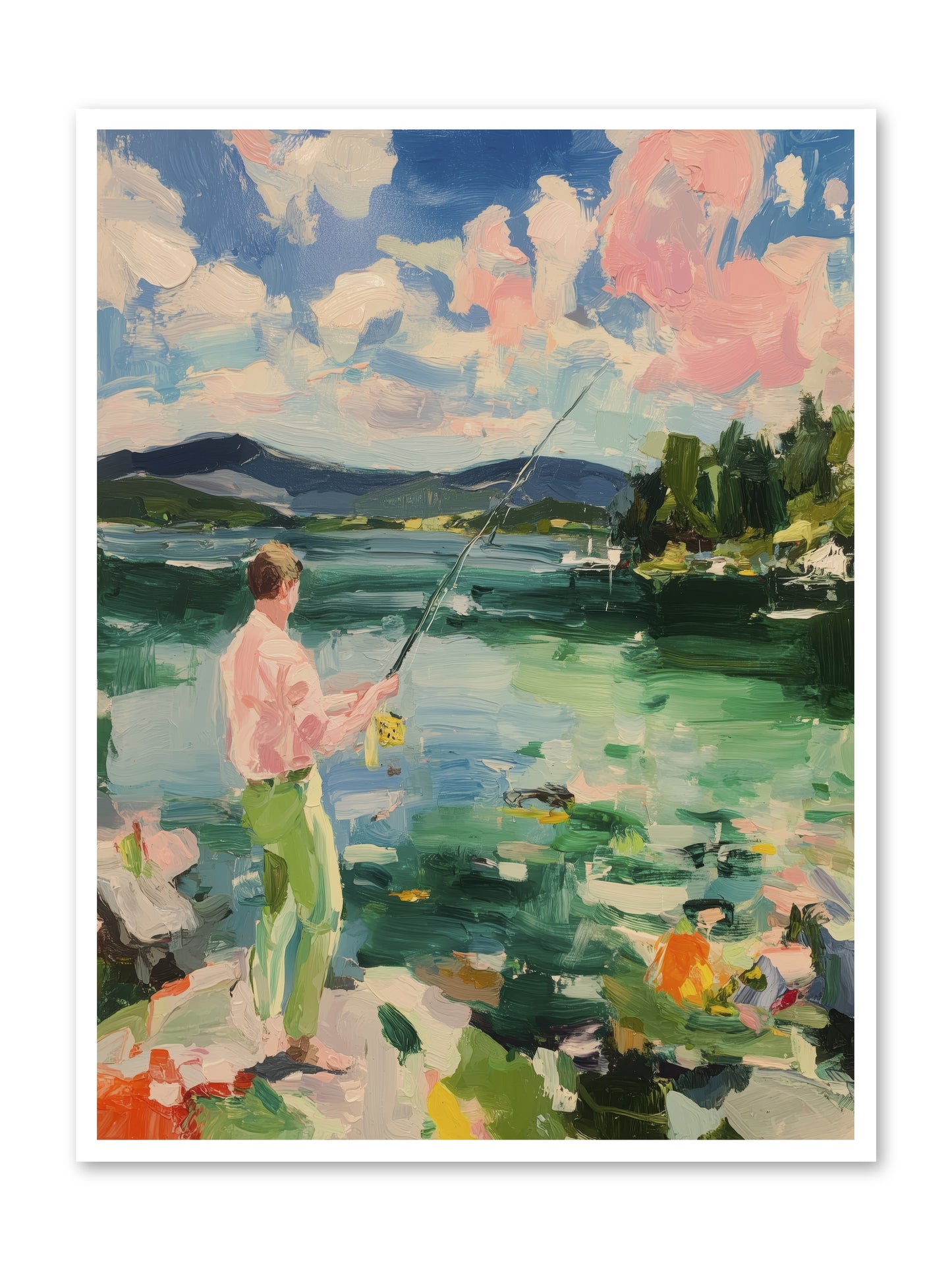 Fishing Hour Glory -- Loose Canvas Print 36x48