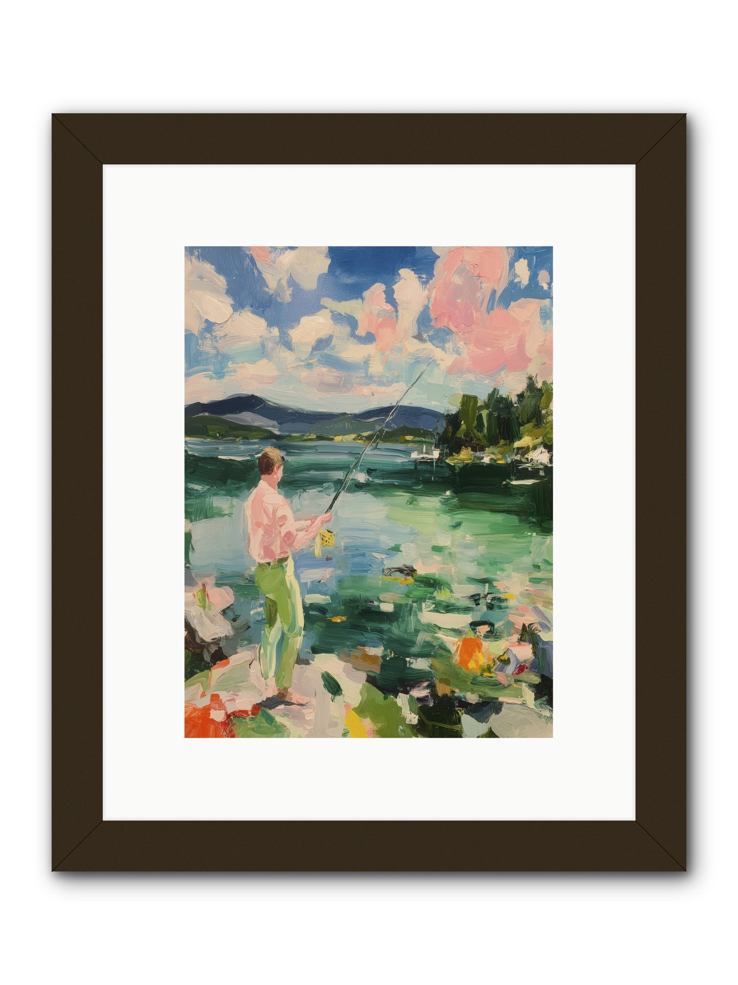 Fishing Hour Glory -- Framed Print - Black 9x12