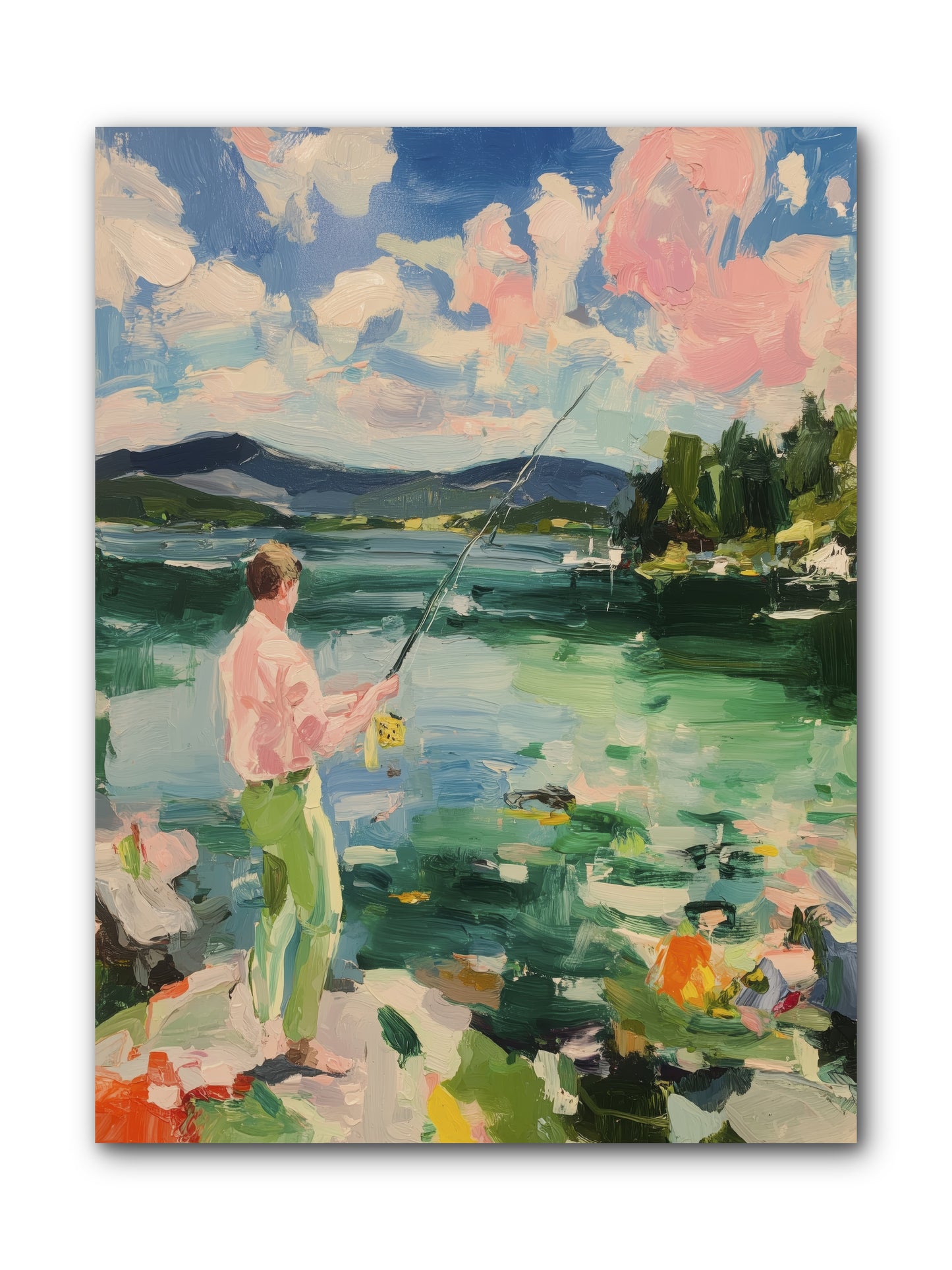 Fishing Hour Glory -- Wrapped Canvas 9x12