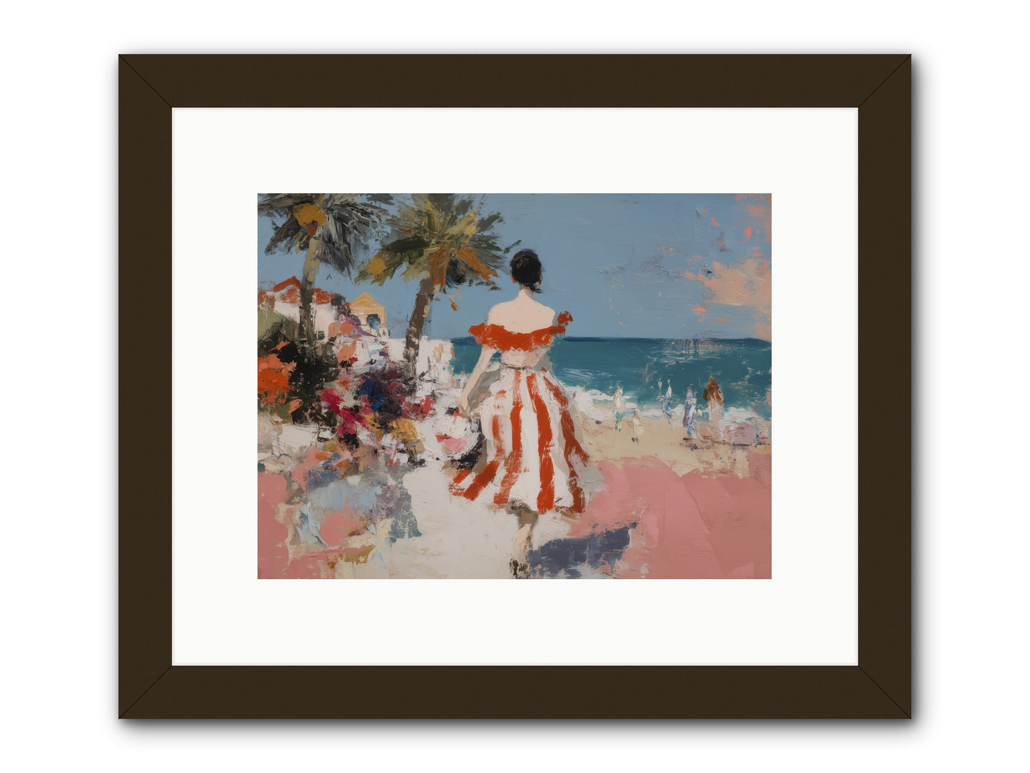 Flamingo Shores -- Framed Print - Black 12x9