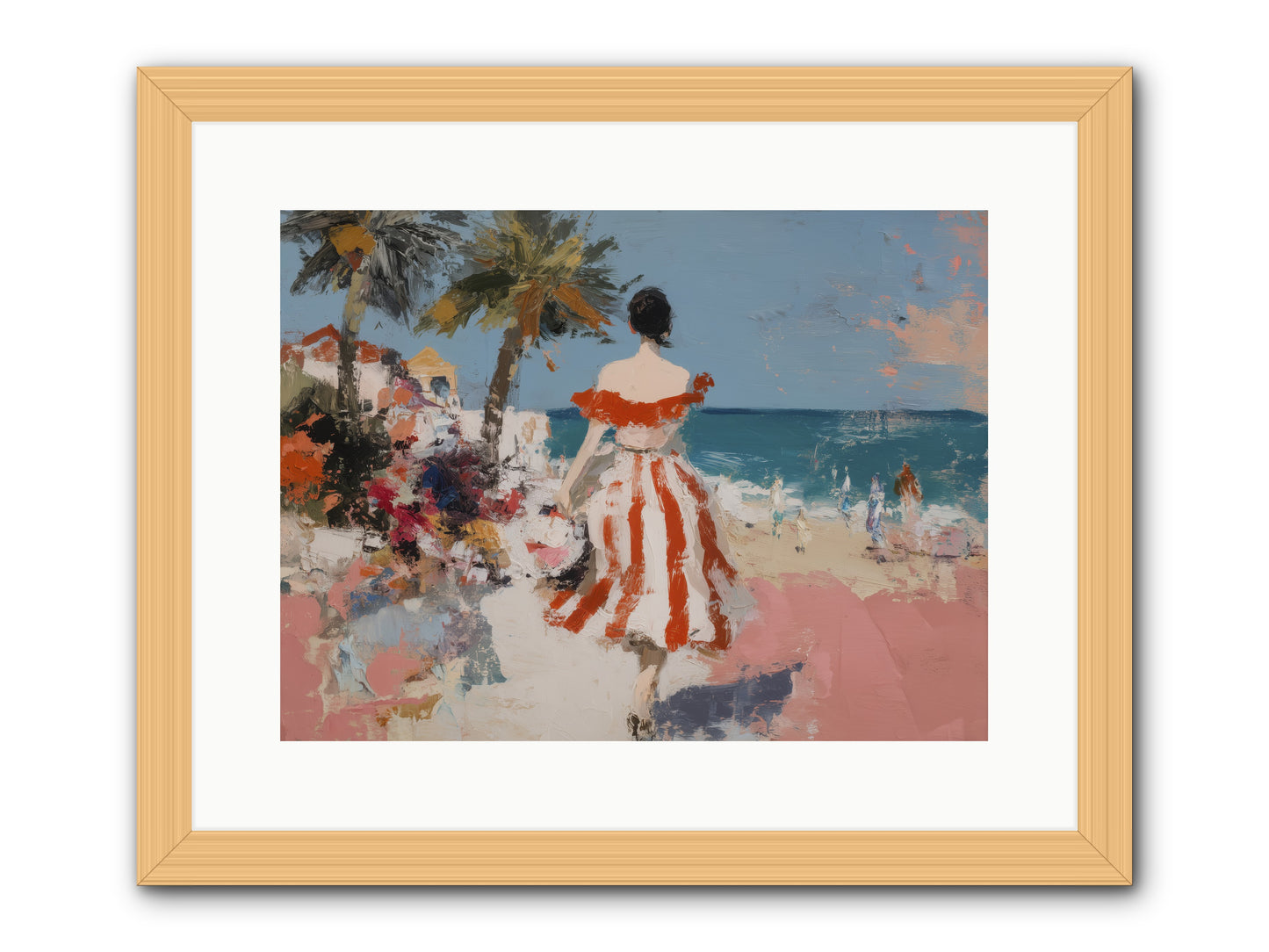 Flamingo Shores -- Framed Print - Natural 16x12