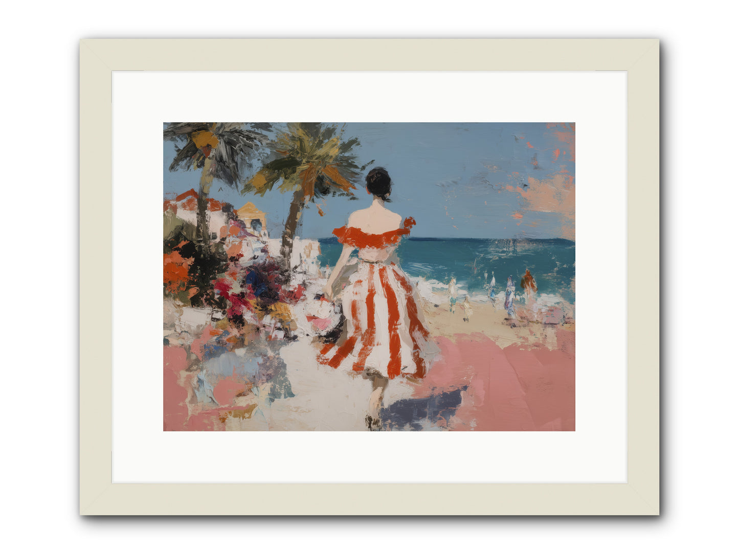 Flamingo Shores -- Framed Print - White 16x12