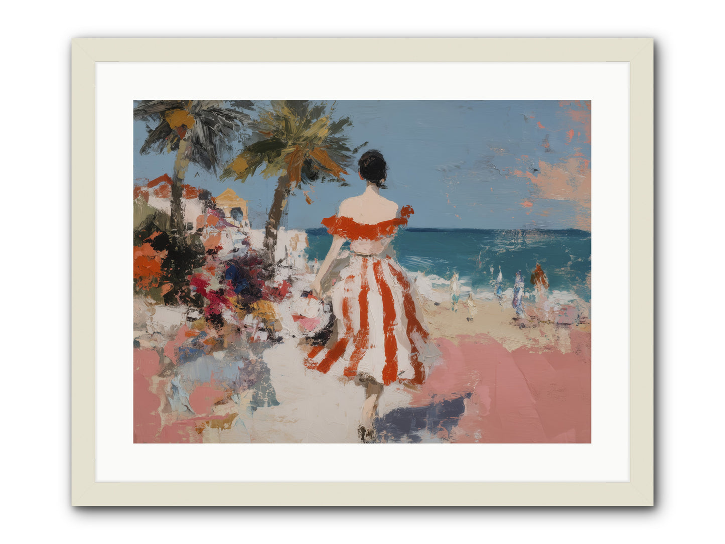 Flamingo Shores -- Framed Print - White 24x18
