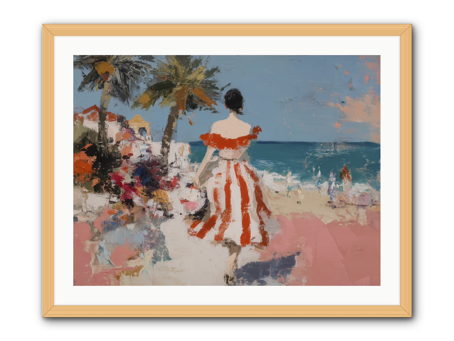 Flamingo Shores -- Framed Print - Natural 32x24